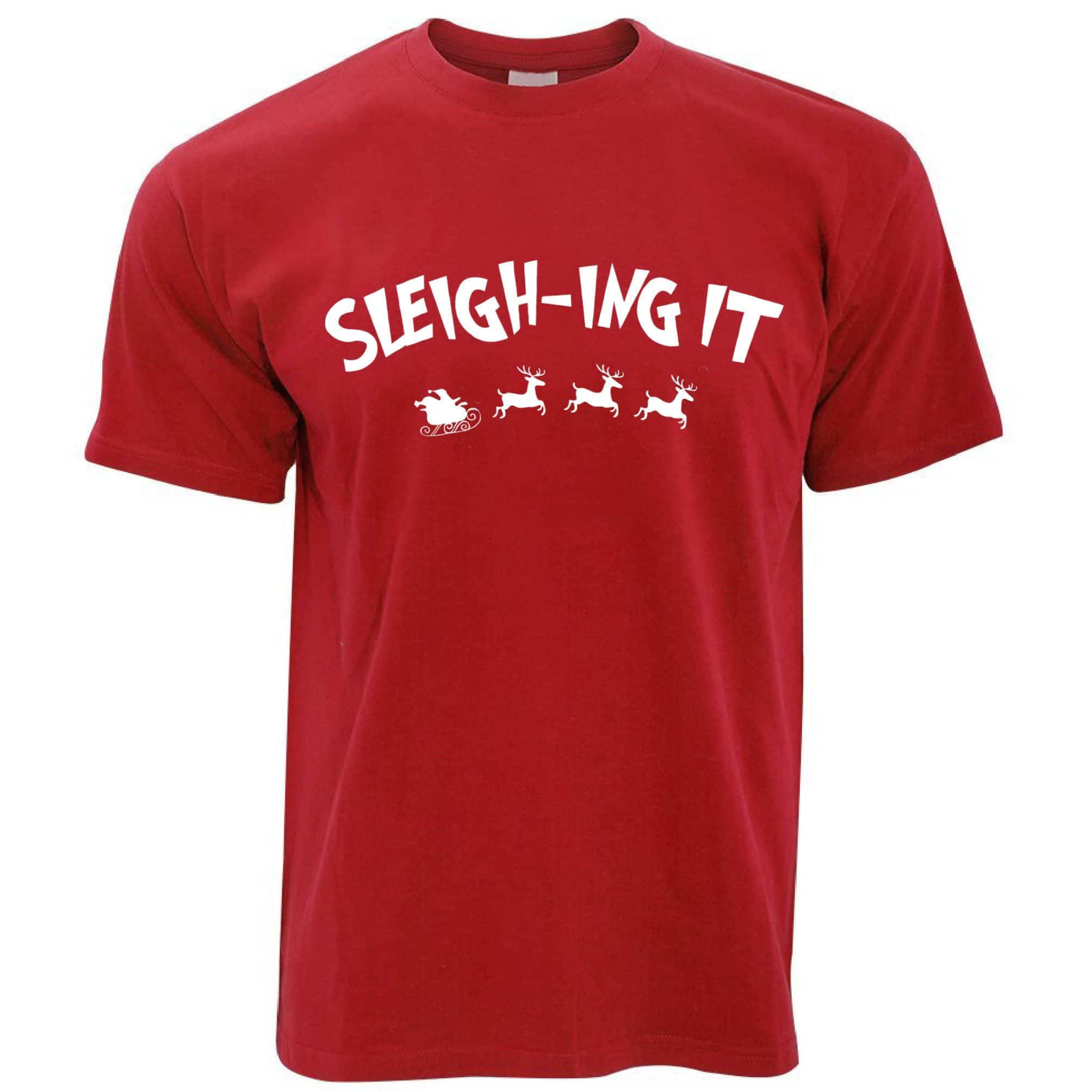 Joke Christmas T Shirt Sleigh-ing Slaying It Pun