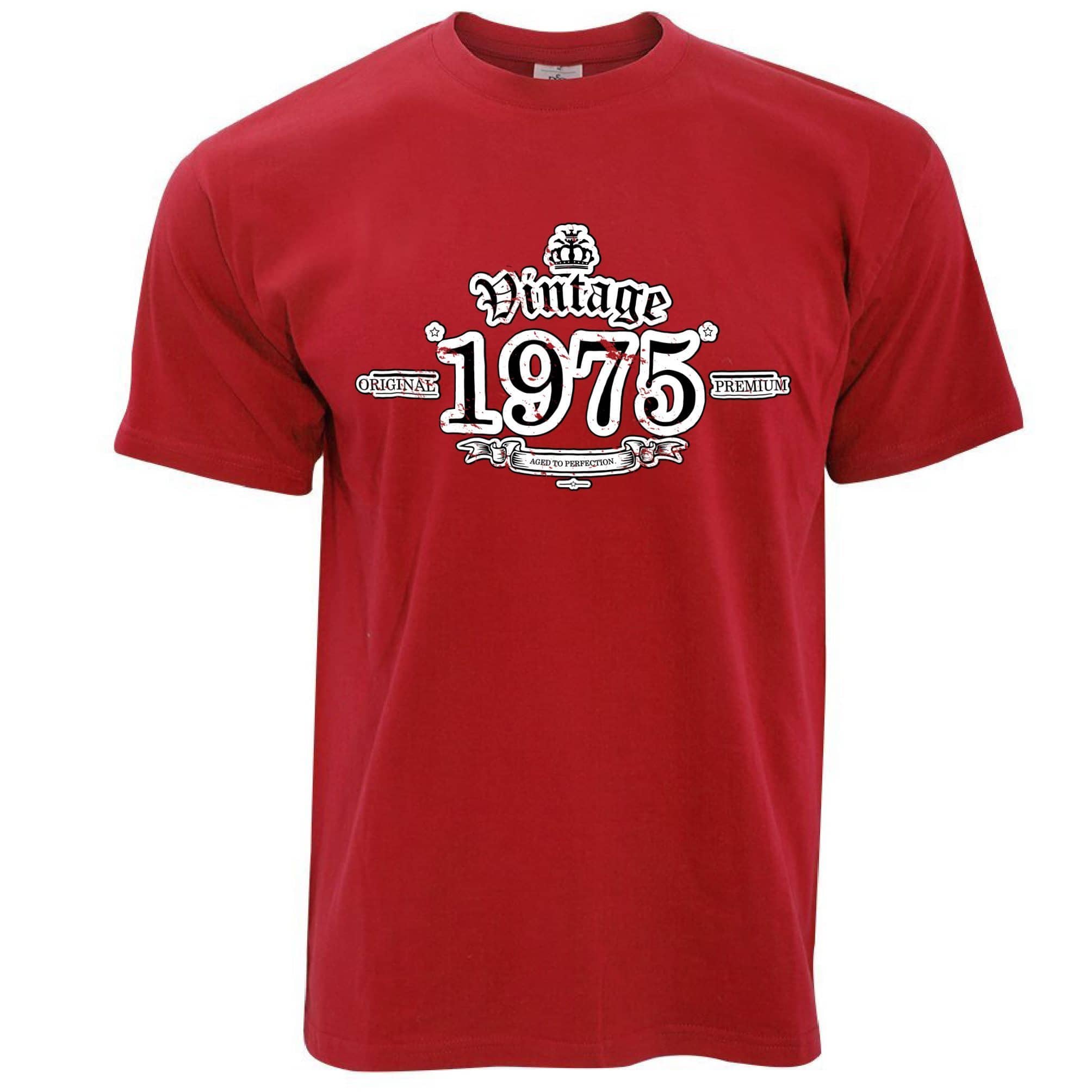 43rd Birthday T Shirt Vintage 1975 Aged To Perfection