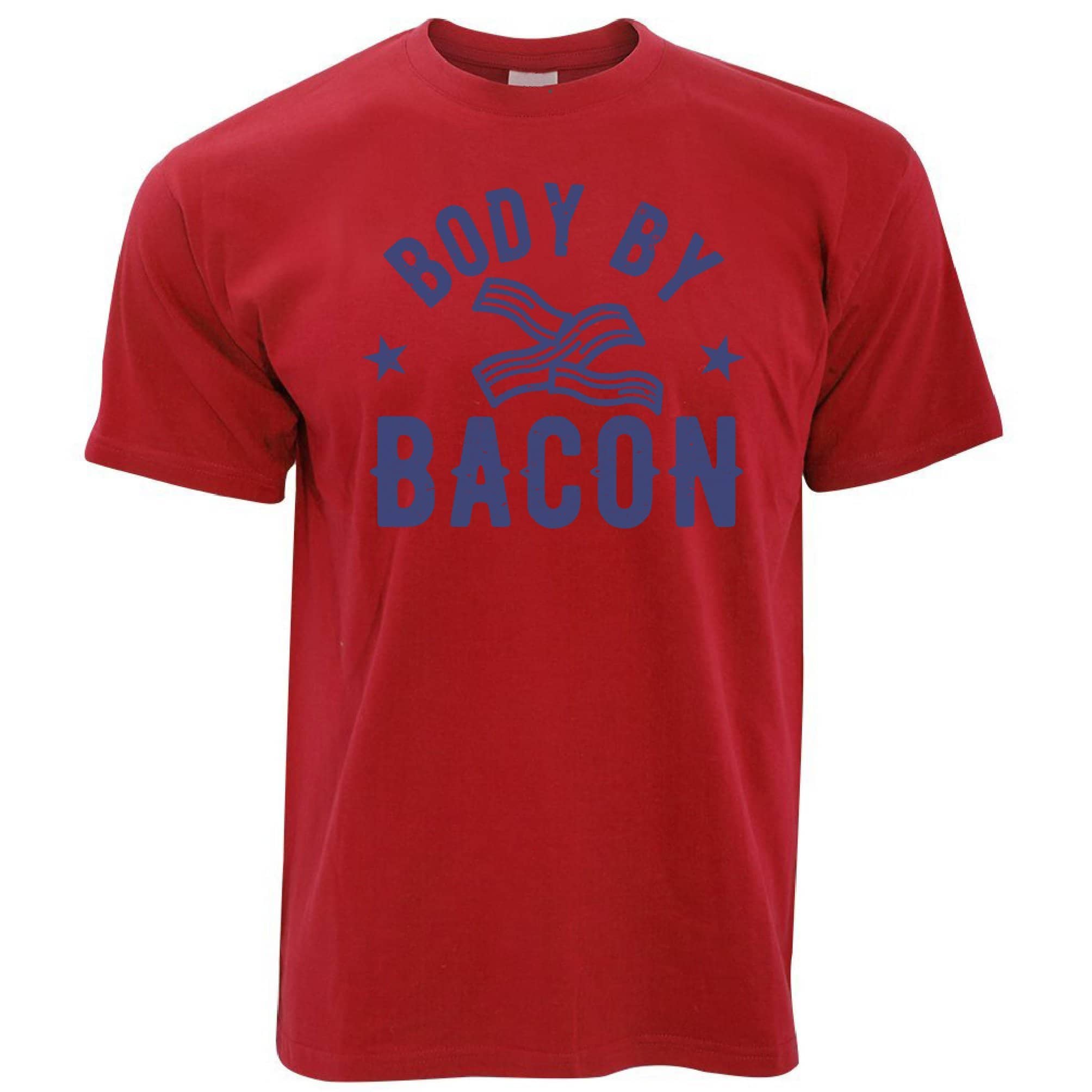 Novelty Food T Shirt Body By Bacon Joke Logo