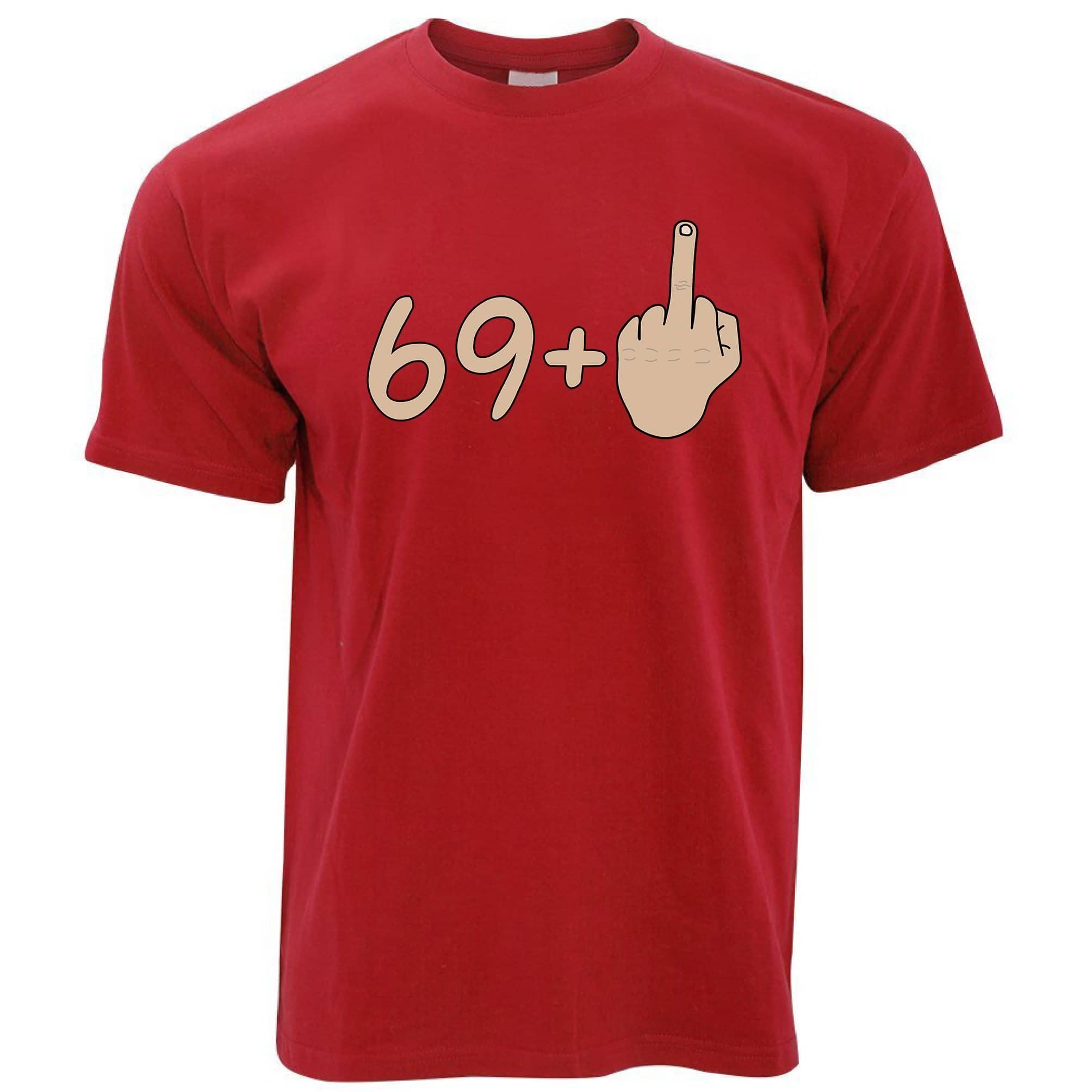 Rude 70th Birthday T Shirt 69 + 1 Gesture (White)