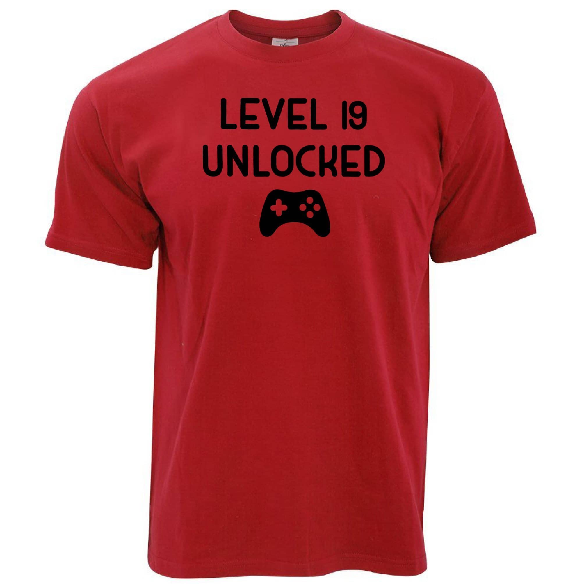 19th Birthday Gamer T Shirt Level 19 Unlocked Slogan