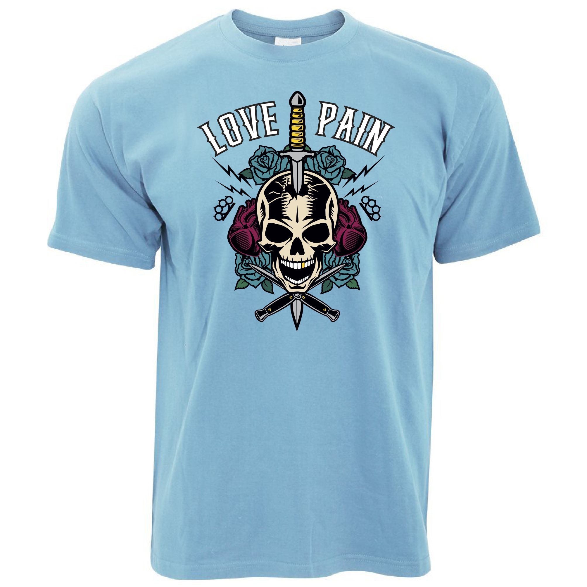 Skull T Shirt Love And Pain Illustration