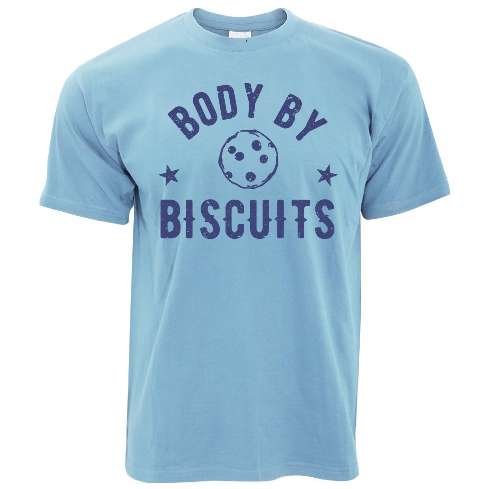 Novelty Food T Shirt Body By Biscuits Joke Logo