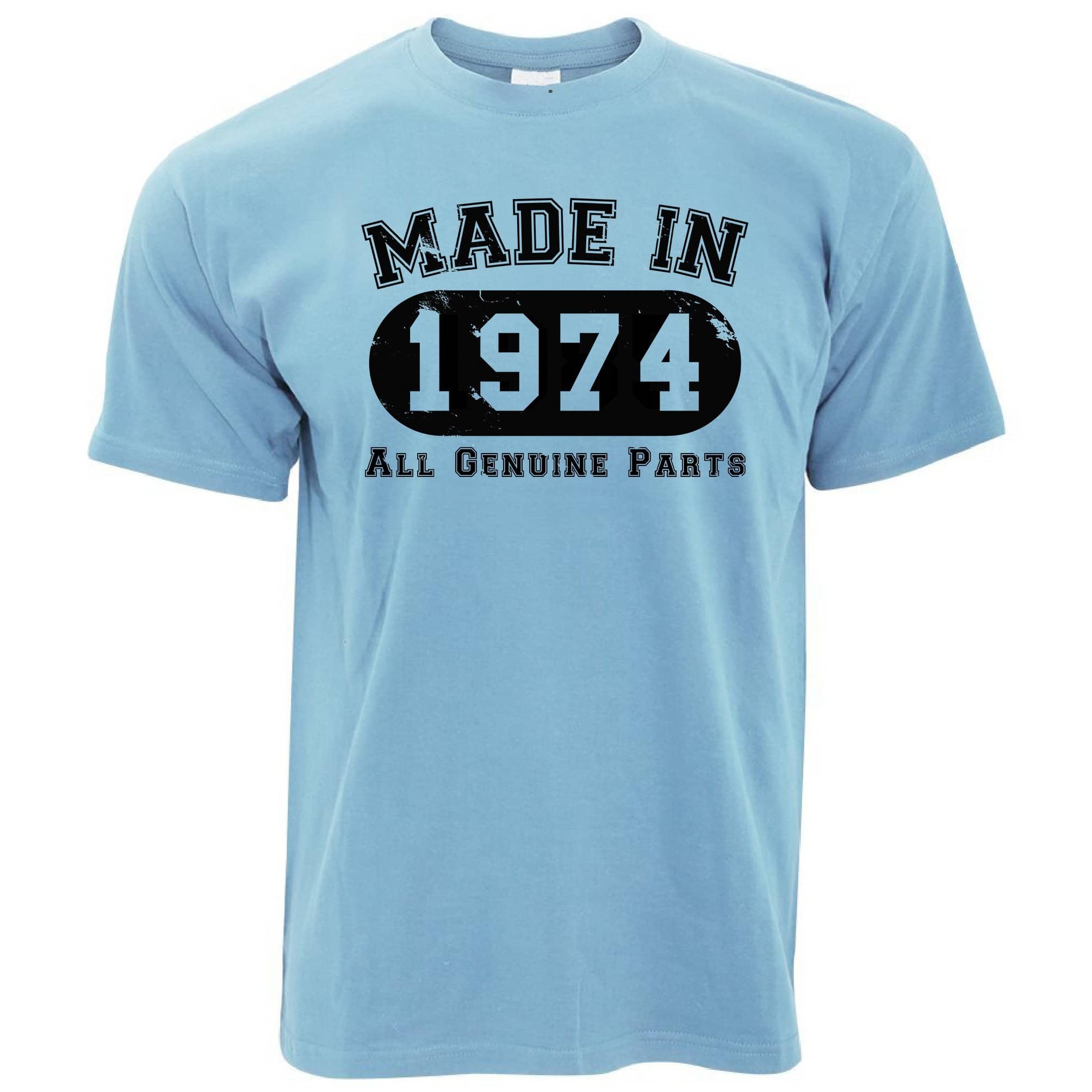 Birthday T Shirt Made in 1974 All Genuine Parts