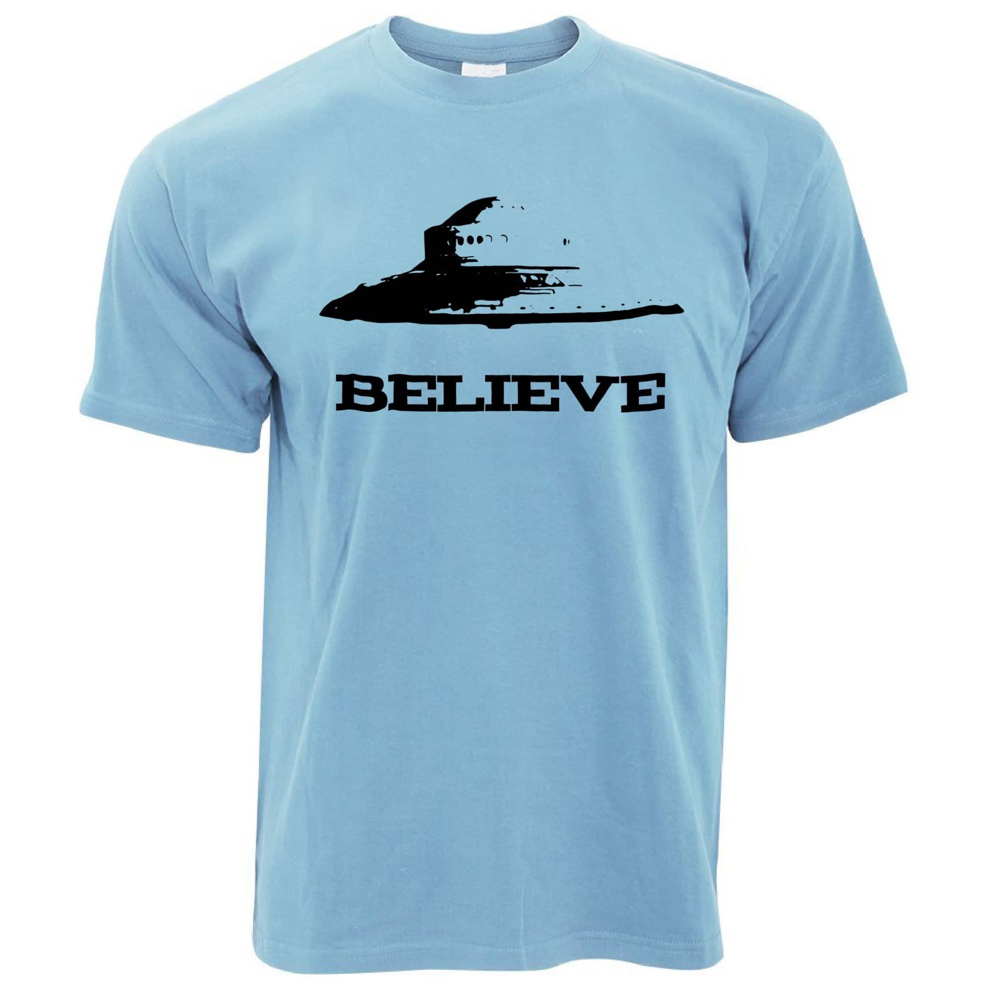 Alien T Shirt Believe in UFO Flying Saucers