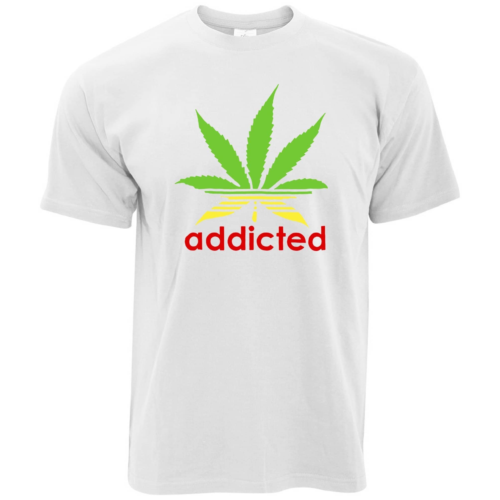 Addicted T Shirt Cannabis Leaf Parody