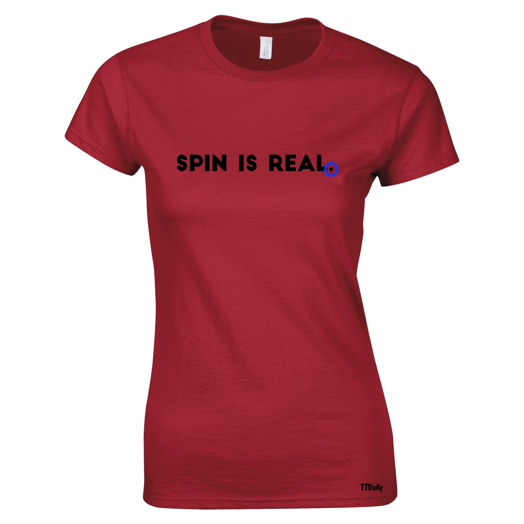 Cool Table Tennis Womens T Shirt Spin is Real Ping Pong Fan Player