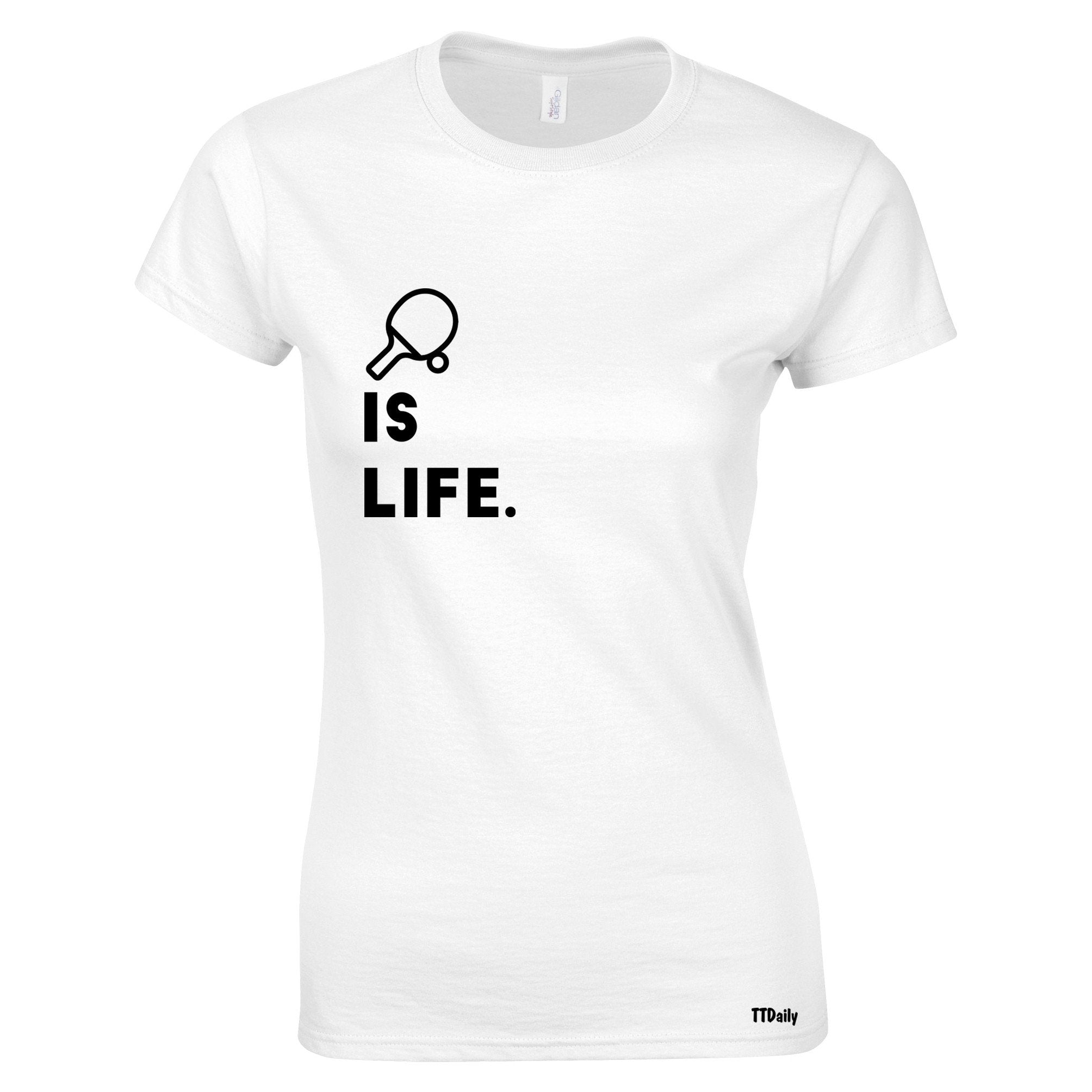 Table Tennis Is Life Womens T Shirt Bat & Ball