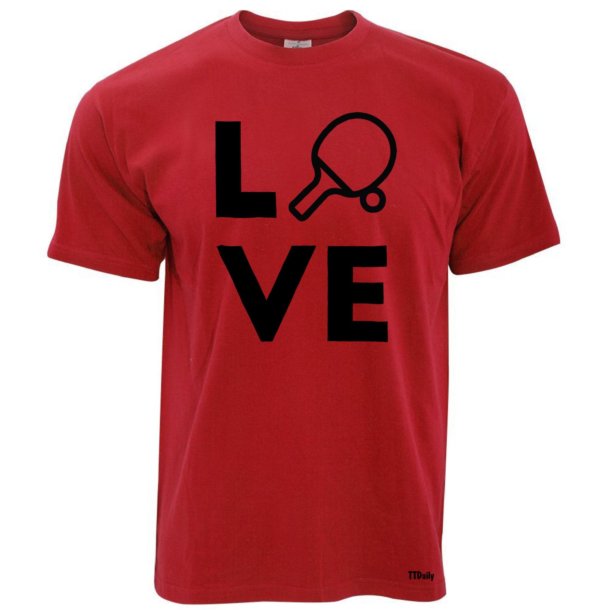 Table Tennis T Shirt Love Blade Ping Pong Player Bat & Ball