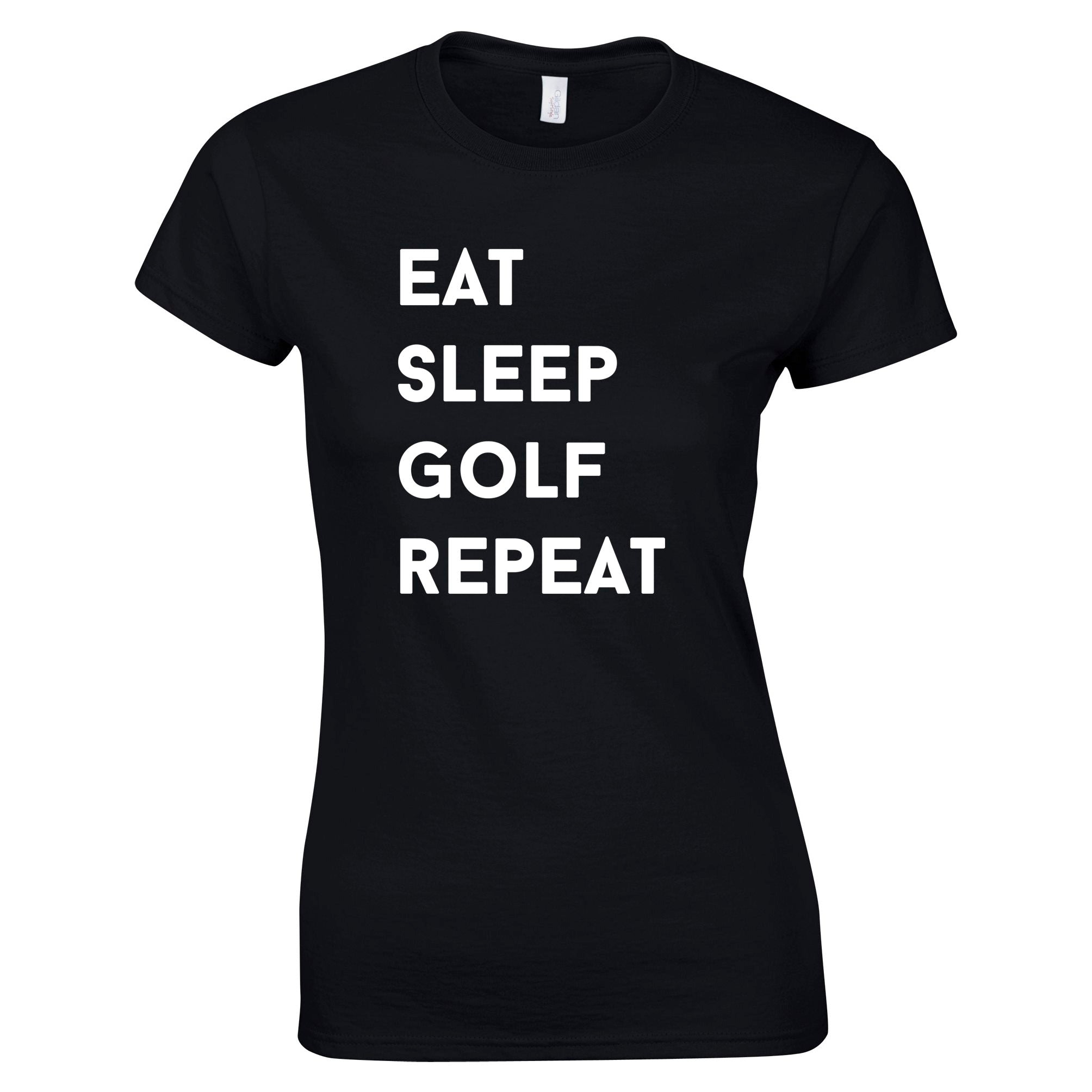 Sports Womens T Shirt Eat, Sleep, Golf, Repeat Slogan