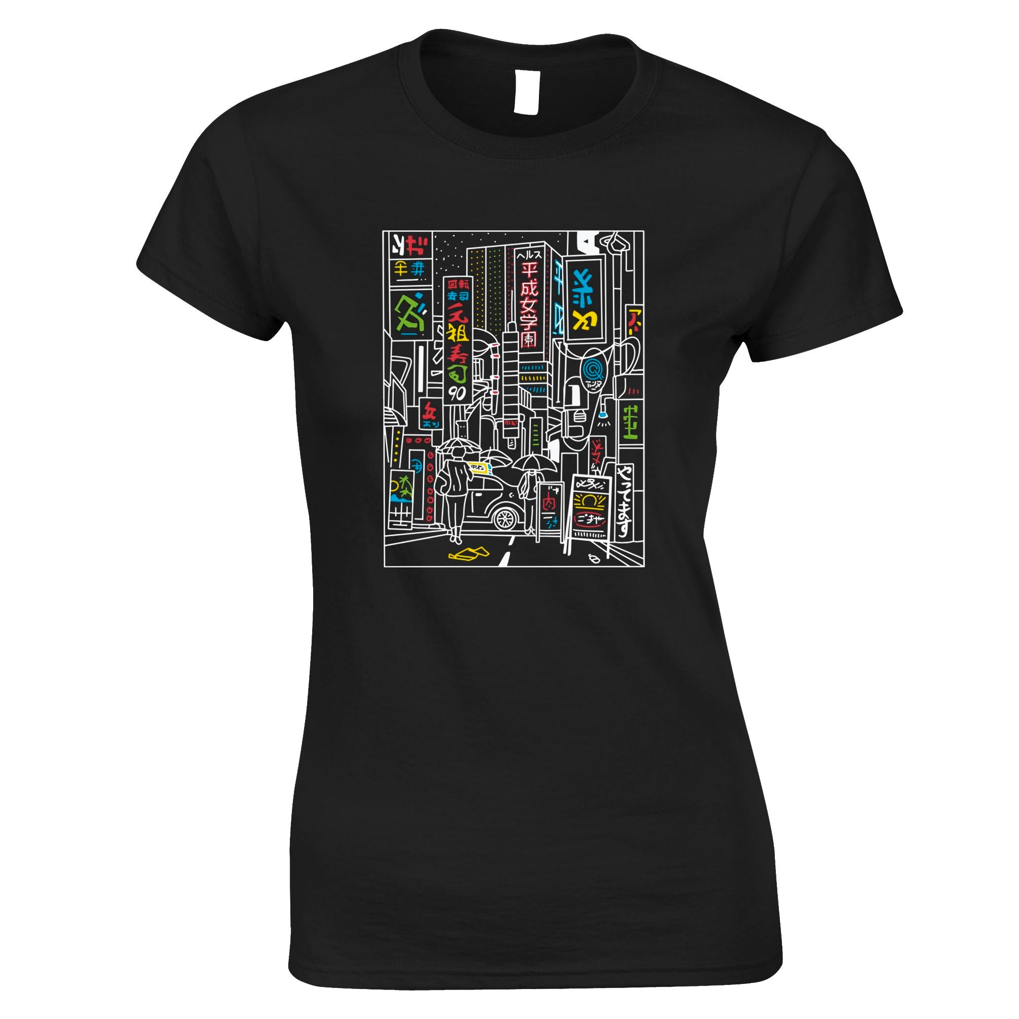 Tokyo Street Illustration Womens T Shirt