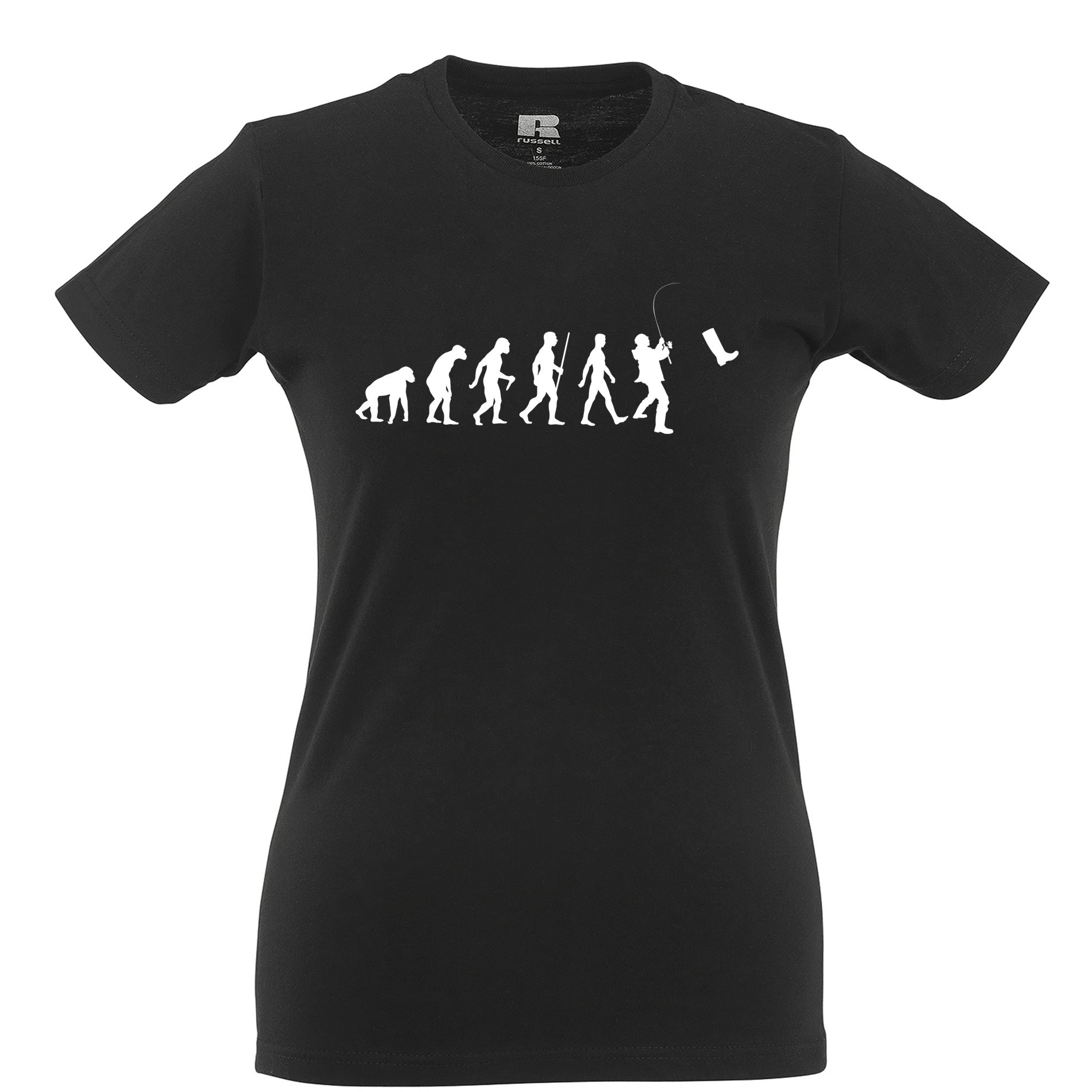 Fisherman Womens T Shirt The Evolution Of Fishing Boot