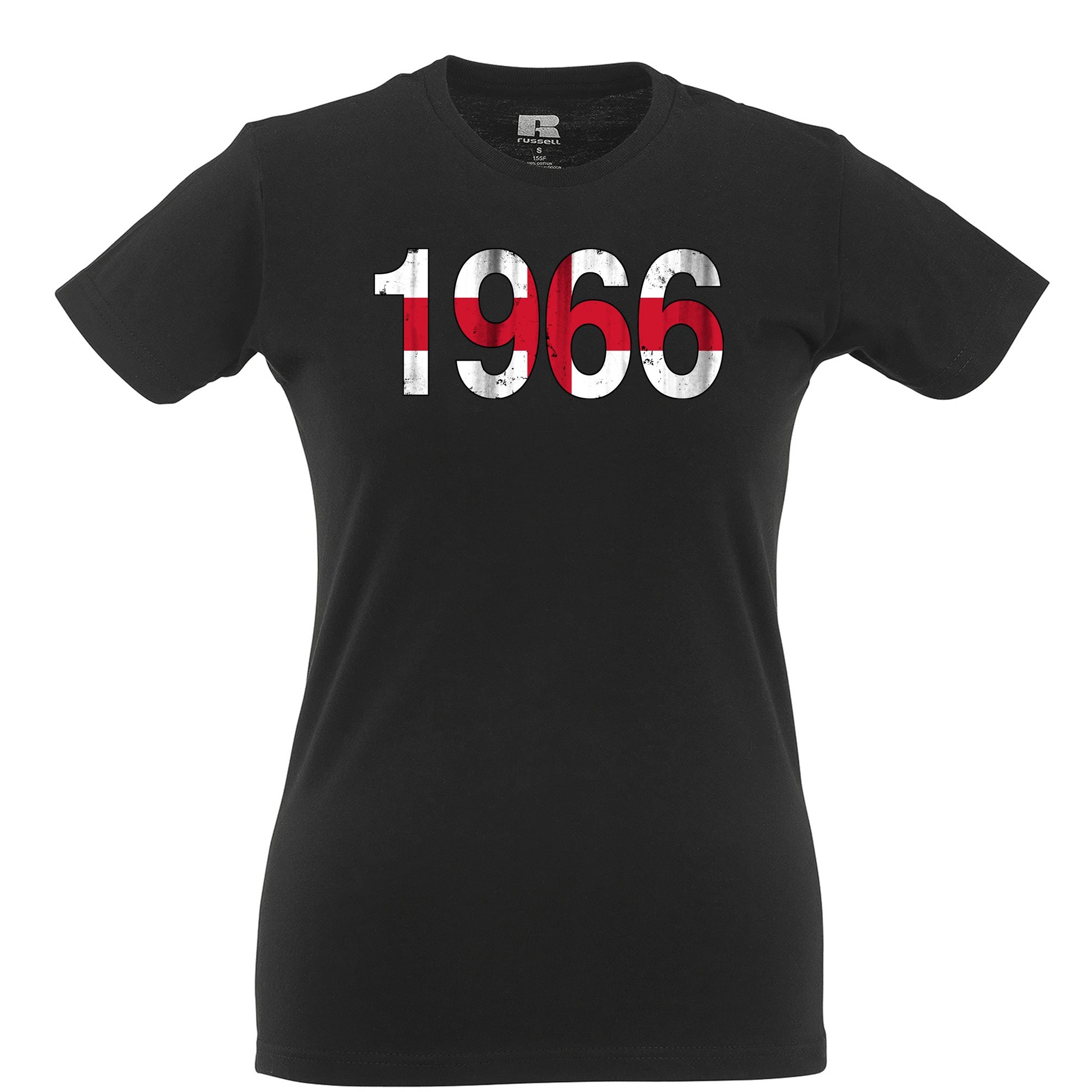 1966 England Flag Womens T Shirt Football Team Supporters