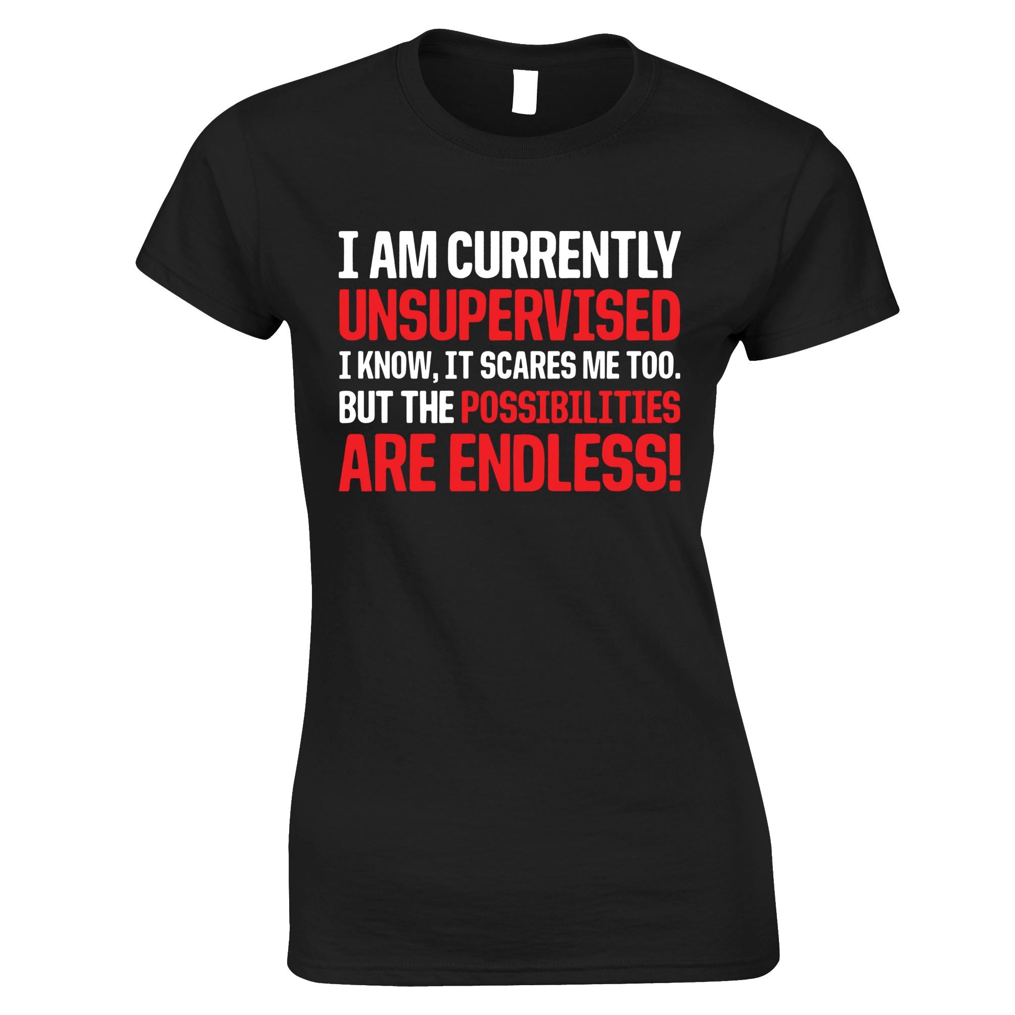 I'm Currently Unsupervised Endless Possibilities Womens T Shirt