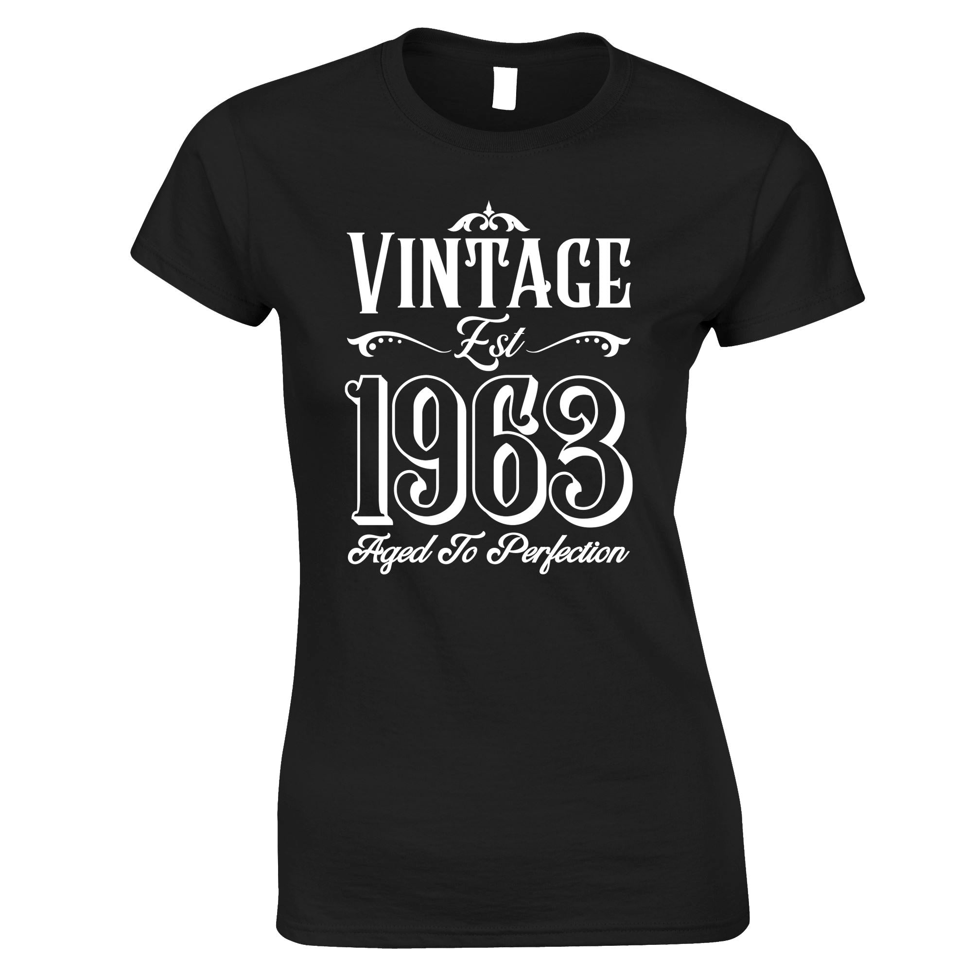 60th Birthday Womens T Shirt Vintage 1963, Aged To Perfection