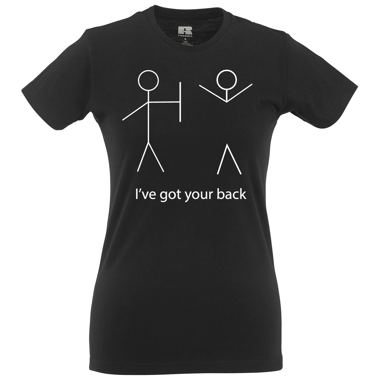 I've Got Your Back Stickman Womens T Shirt Tee