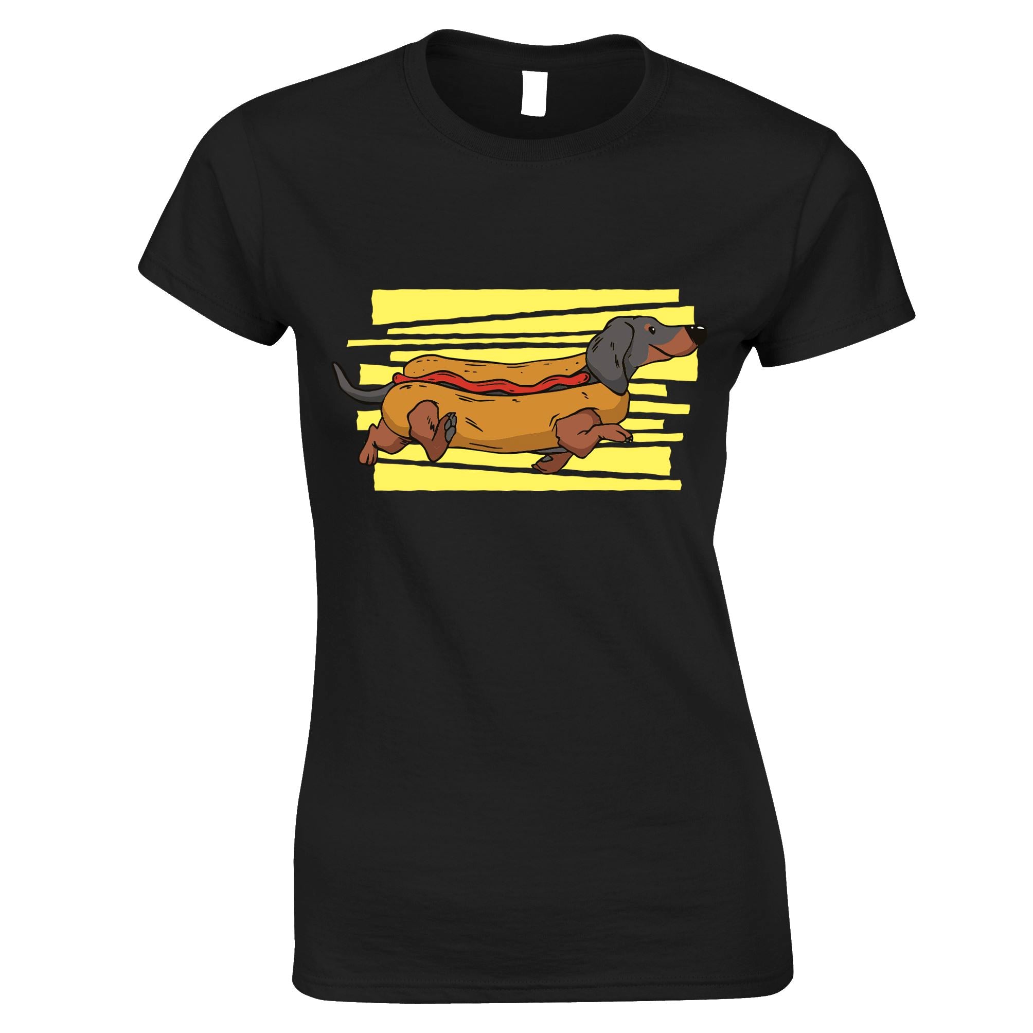 Daschund Hot Dog Womens T Shirt