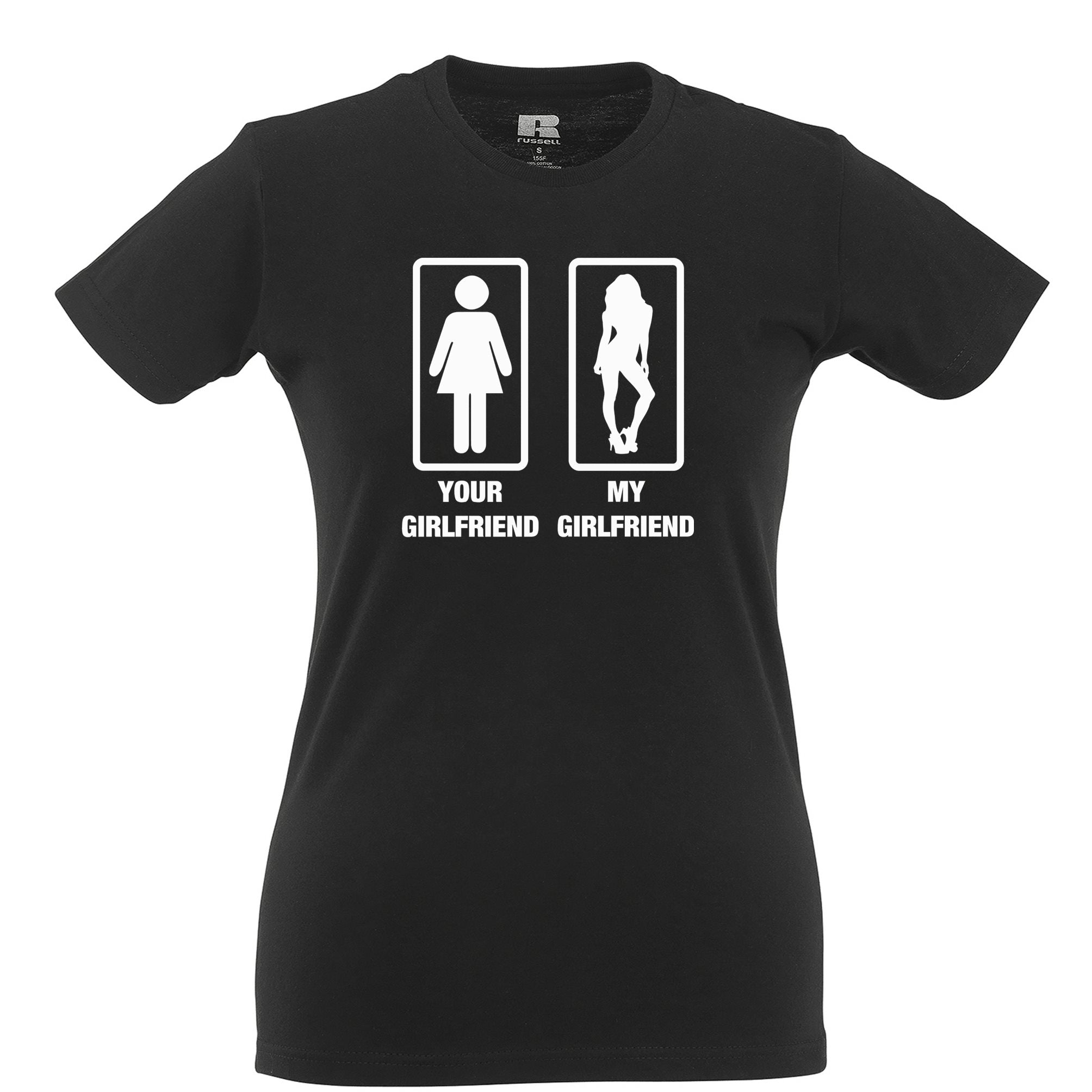 Couples Novelty Womens T Shirt Your Girlfriend And Mine