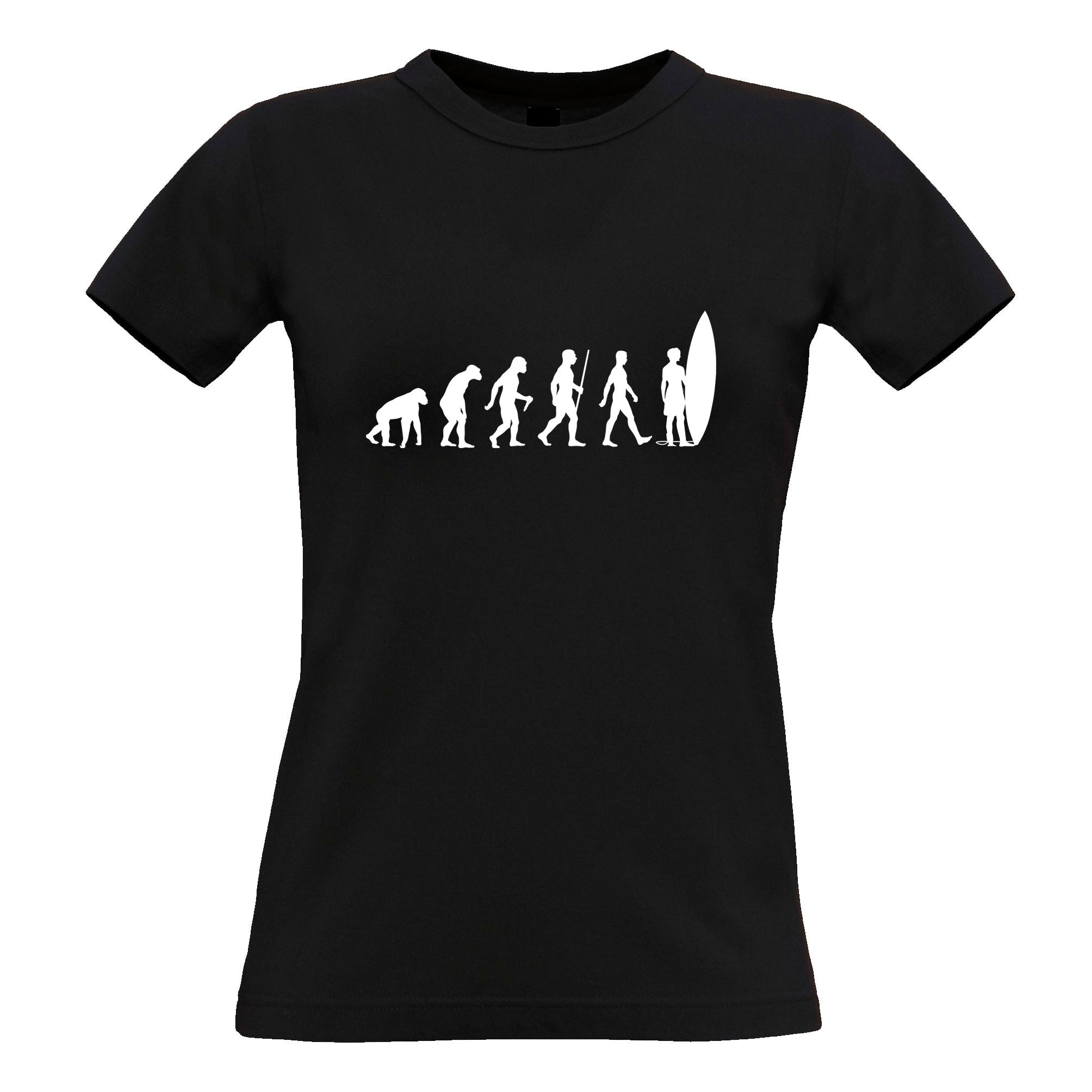 Evolution Of A Surfer Dude Womens T Shirt