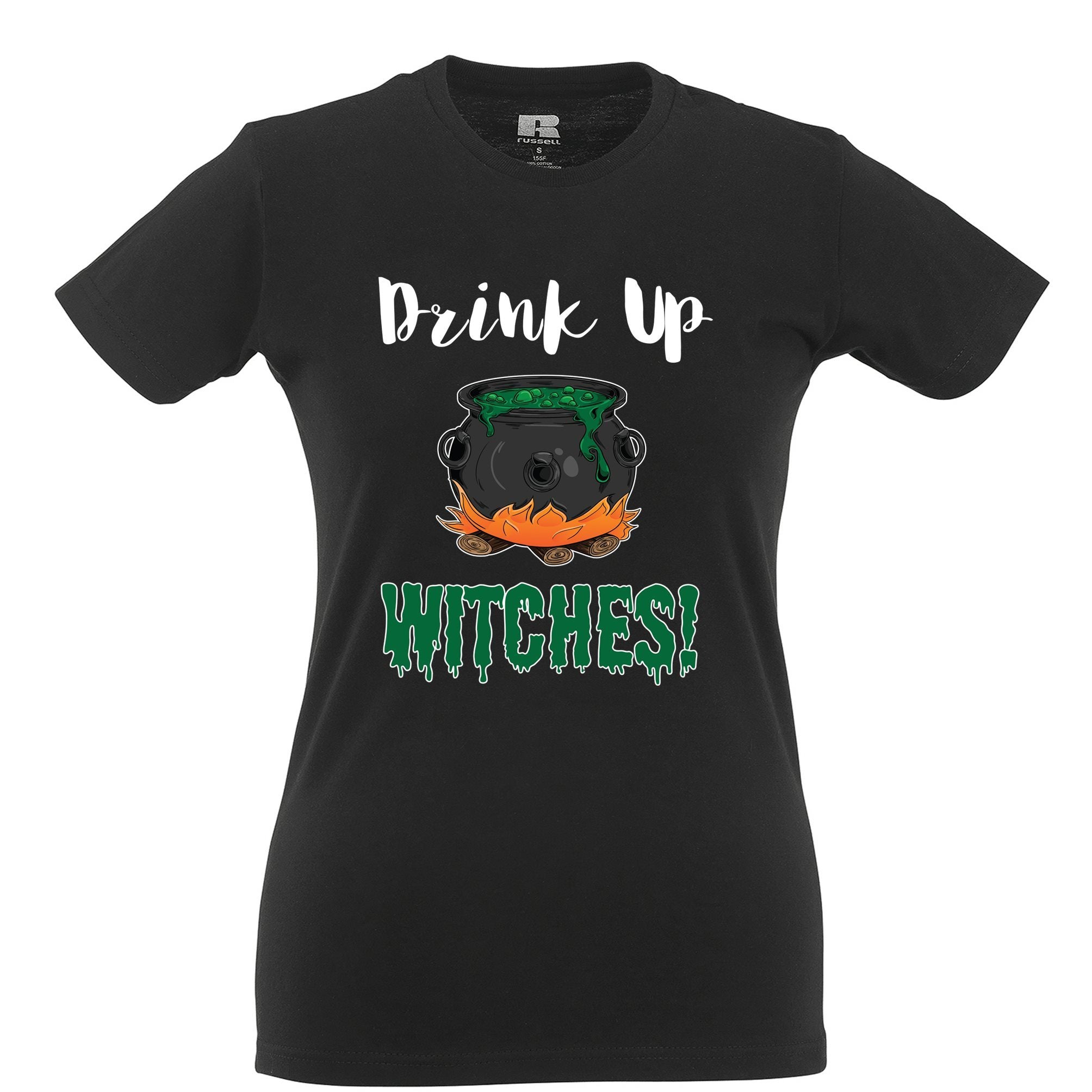 Halloween Womens T Shirt Drink Up, Witches Cauldron