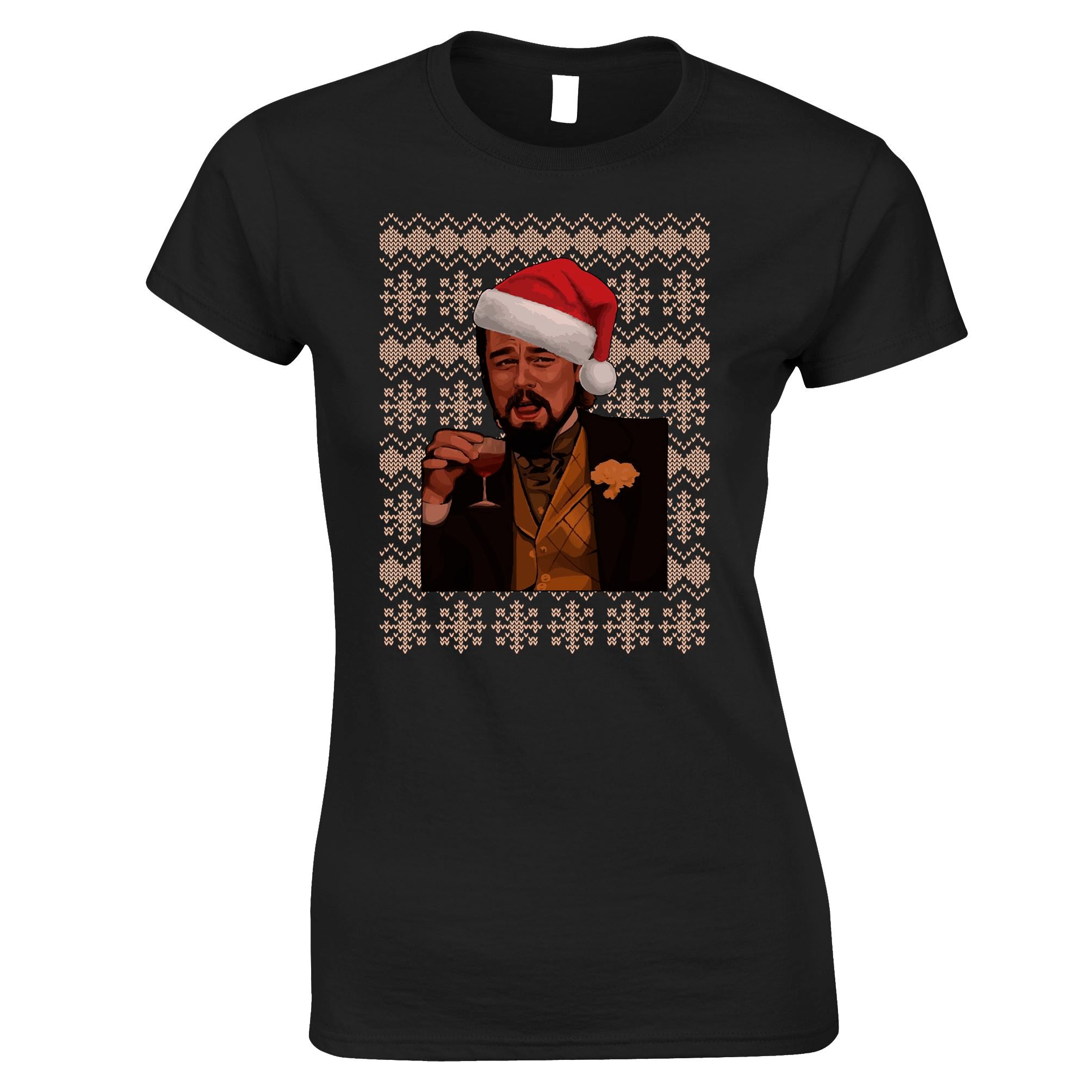 Leo DiCaprio Christmas Meme Womens T Shirt Bad Funny Xmas