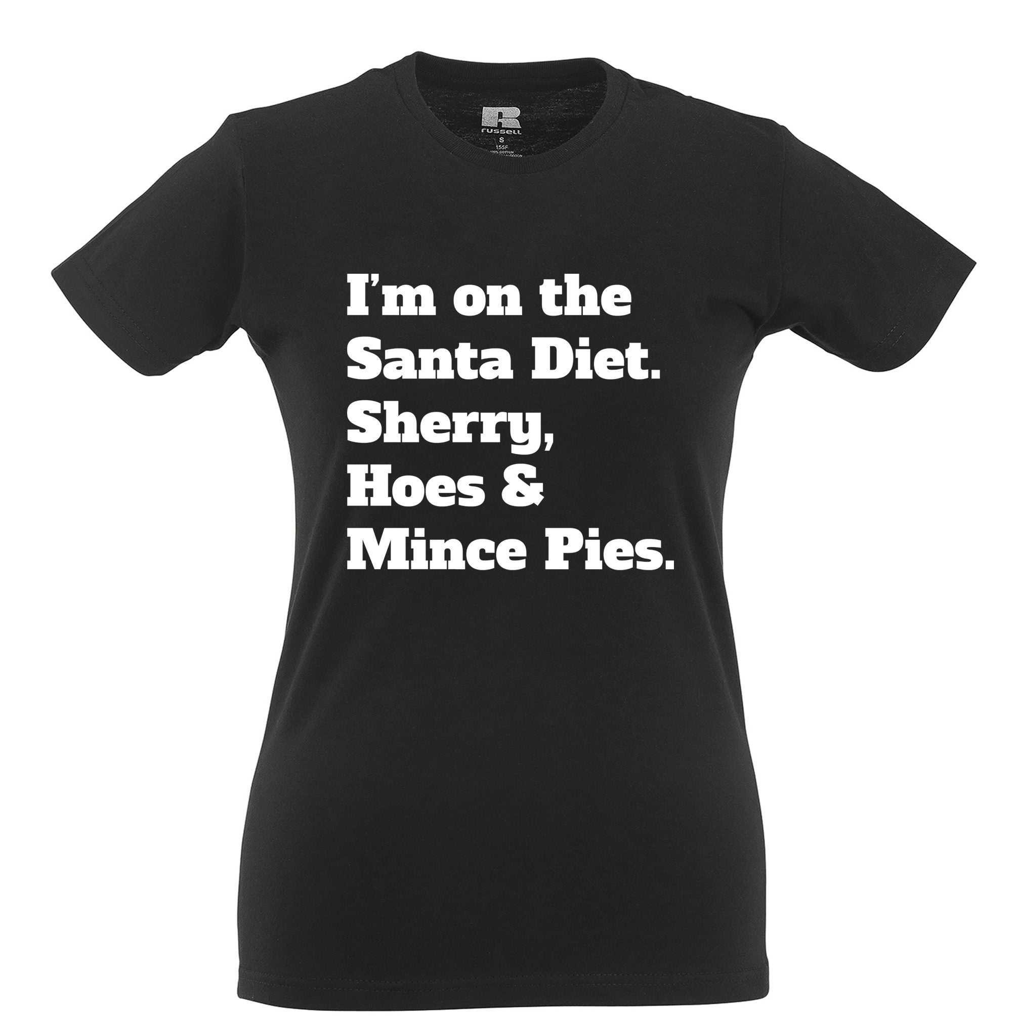 Novelty Christmas Womens T Shirt I'm On The Santa Diet