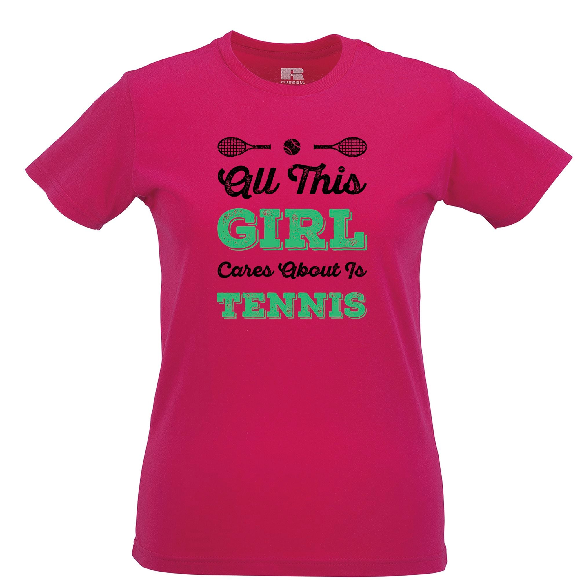 Sports Womens T Shirt All This Girl Cares About Is Tennis