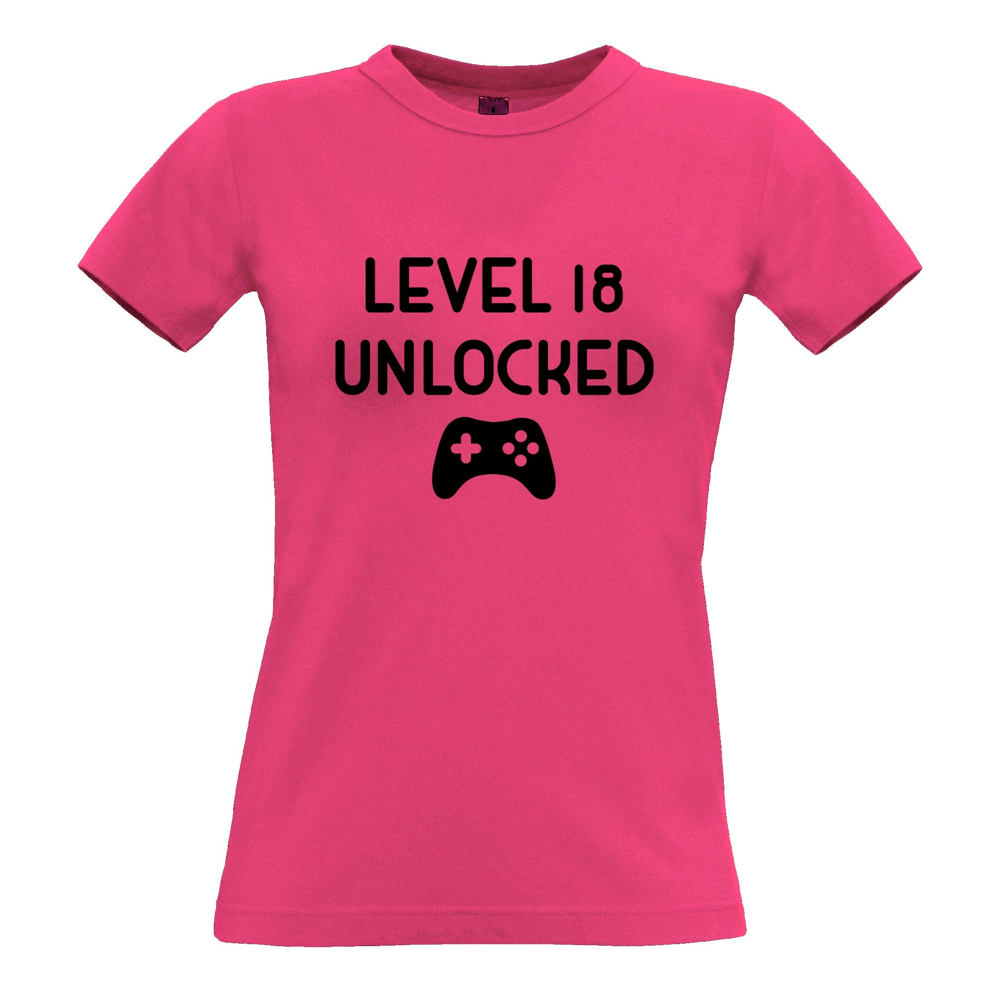 Gamers 18th Birthday Womens T Shirt Level 18 Unlocked