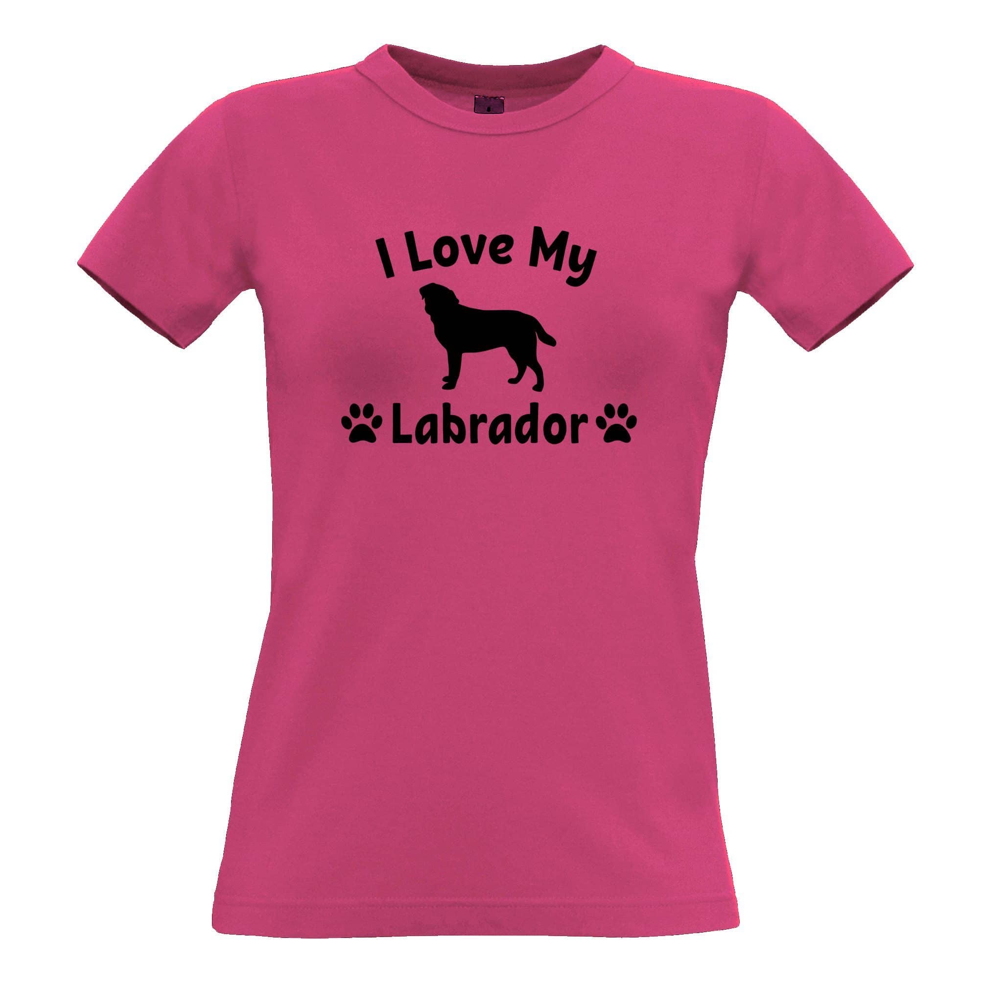 I Love My Labrador Dog Womens T Shirt