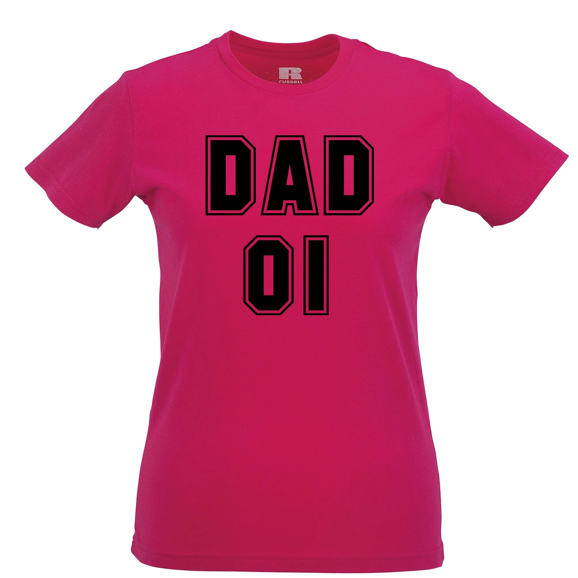 Father's Day Womens T Shirt Dad, 01 Number One Slogan