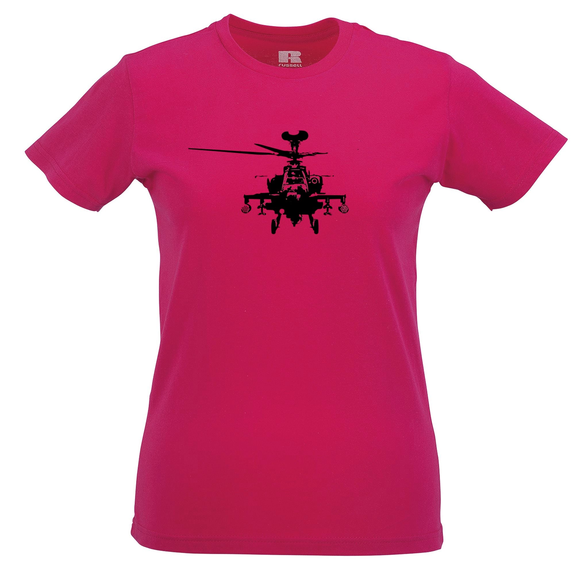 Military Womens T Shirt Apache Attack Helicopter AH64