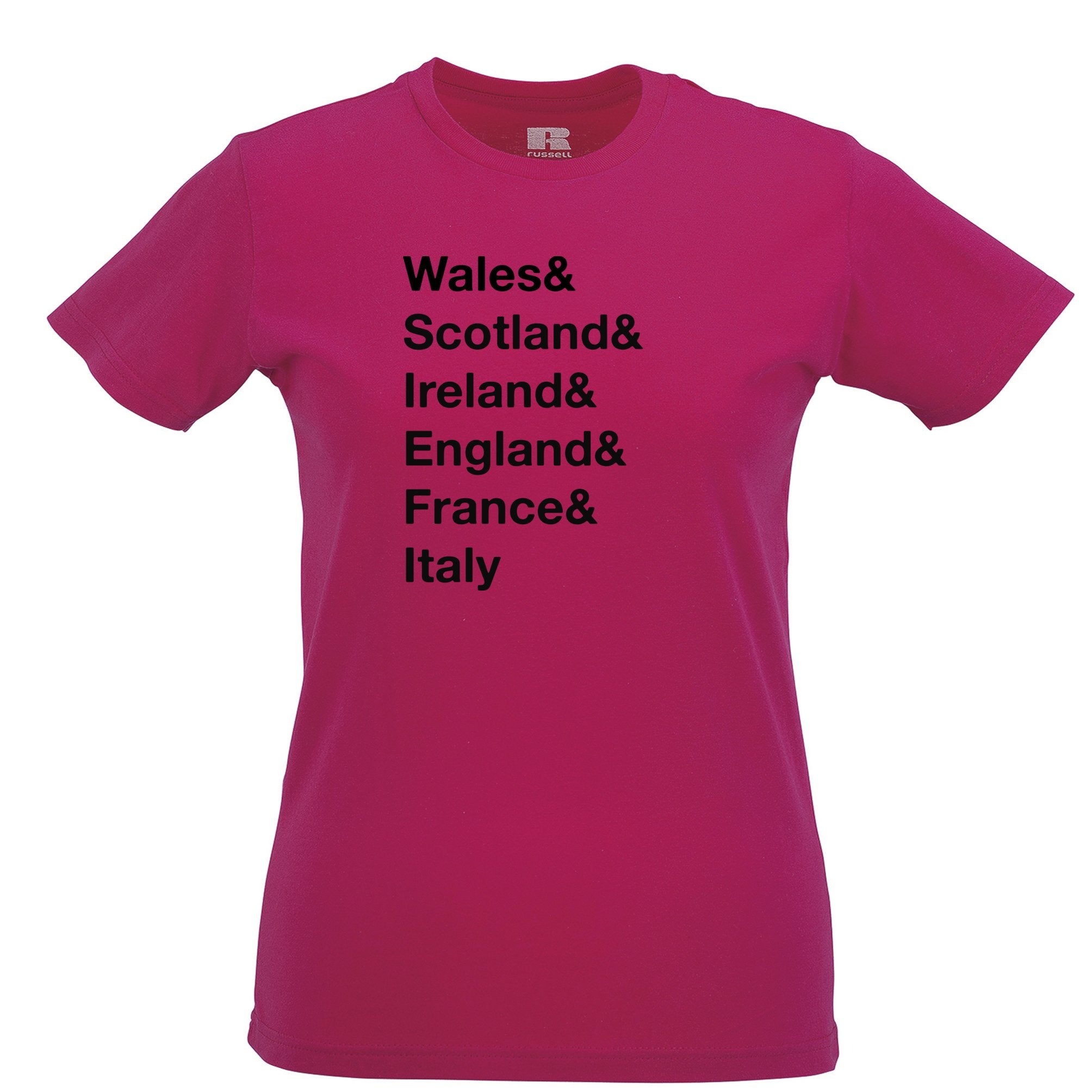 The Six Nations Womens T Shirt Wales, Scotland, Ireland