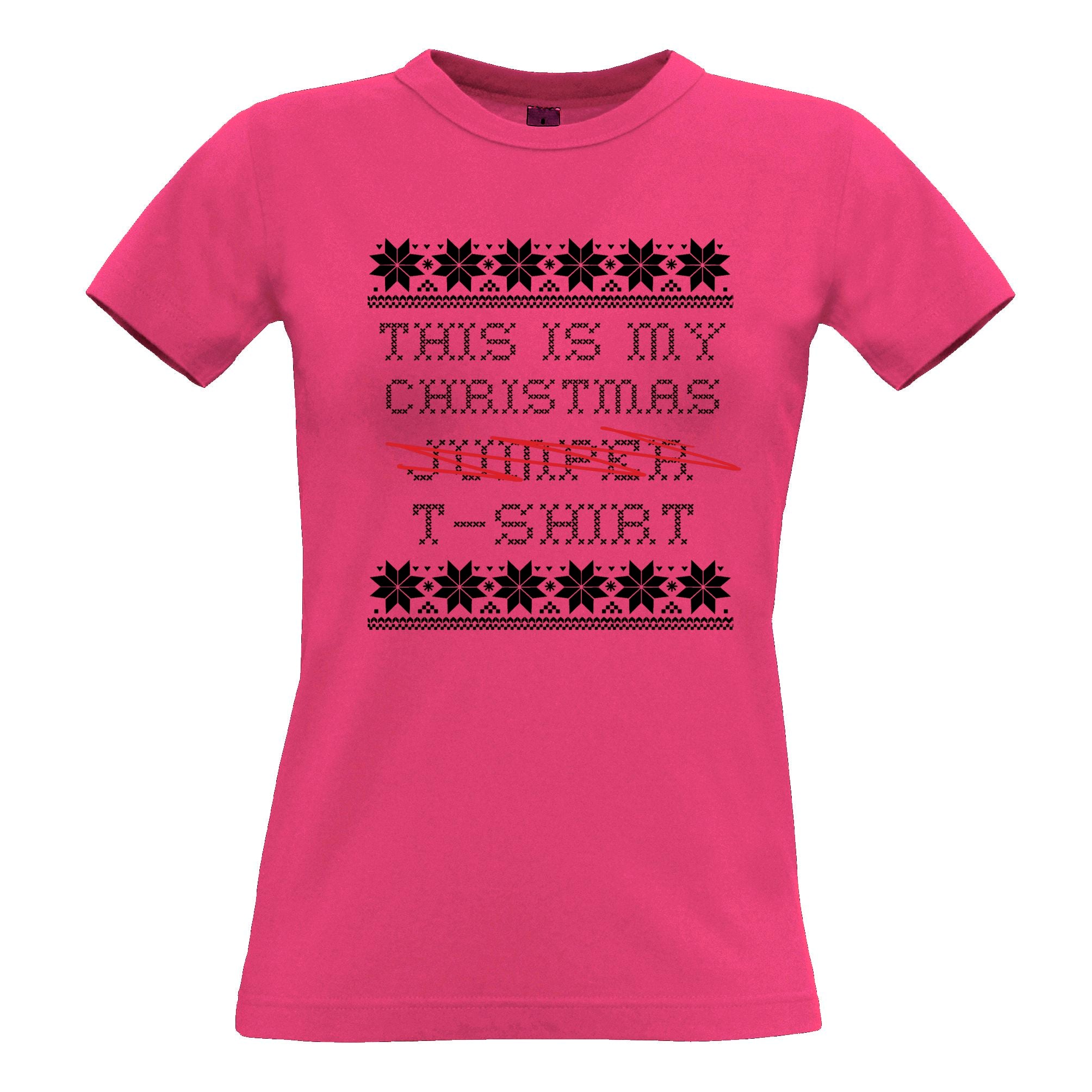 This Is My Christmas Womens T Shirt Xmas Ugly Sweater Pattern