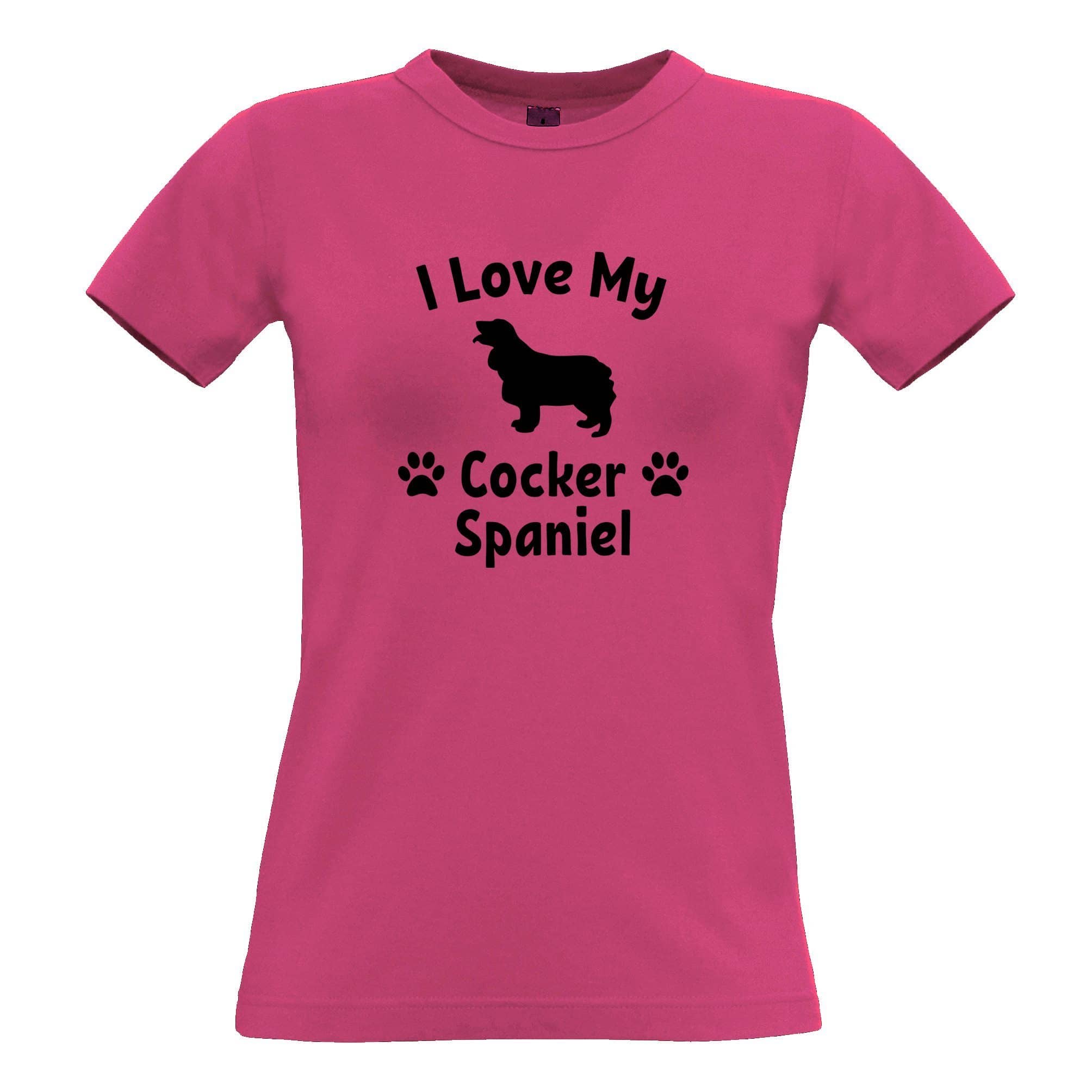 I Love My Cocker Spaniel Dog Womens T Shirt