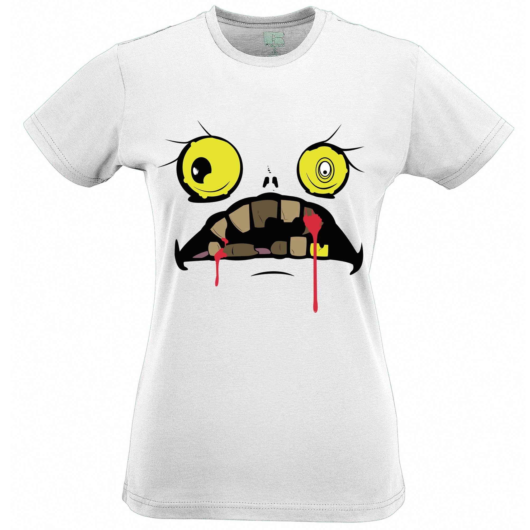 Halloween Womens T Shirt Scary Zombie Ghoul Face