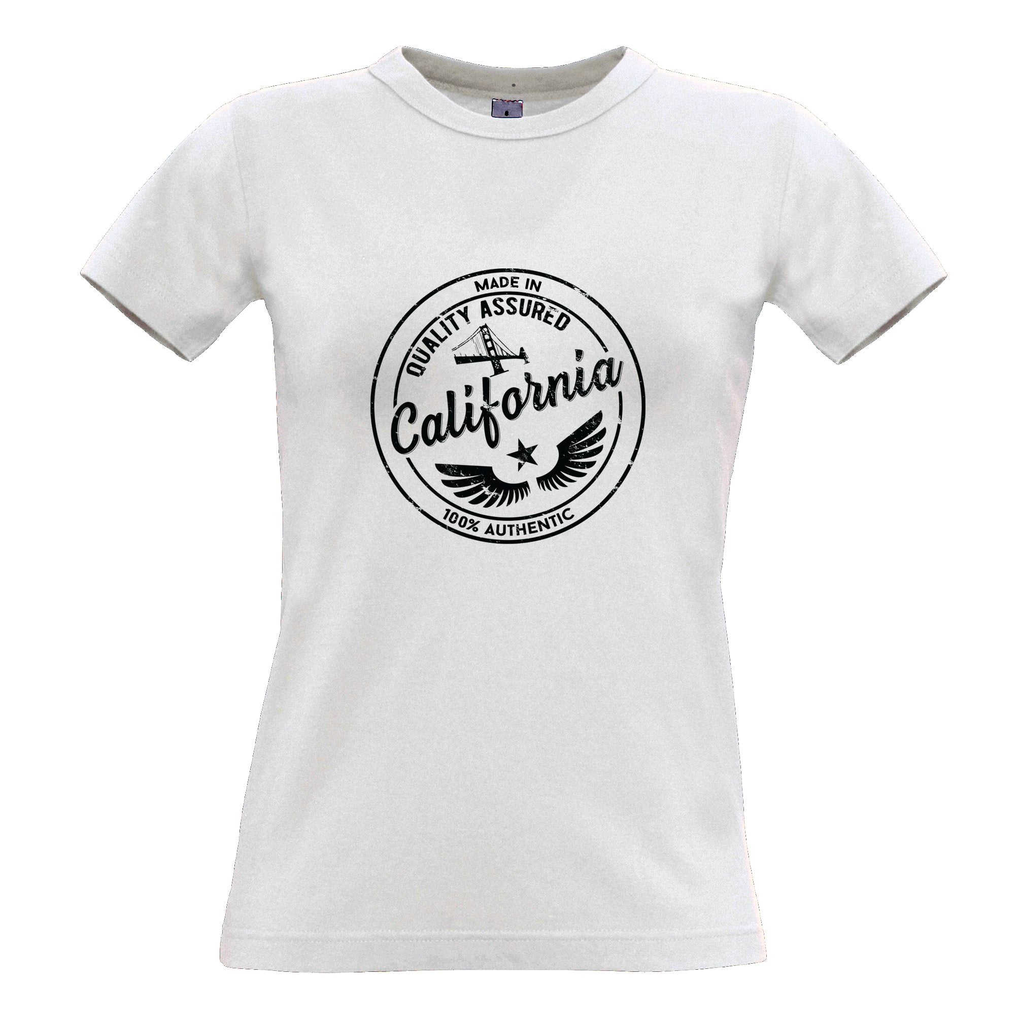 Hometown Pride Womens T Shirt Made in California Stamp