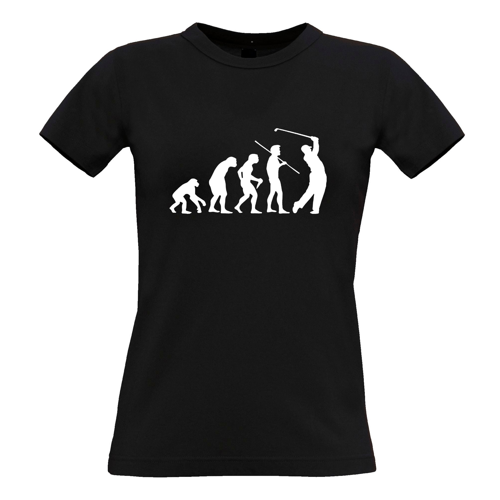 Novelty Golf Womens T Shirt Evolution Of A Golfer