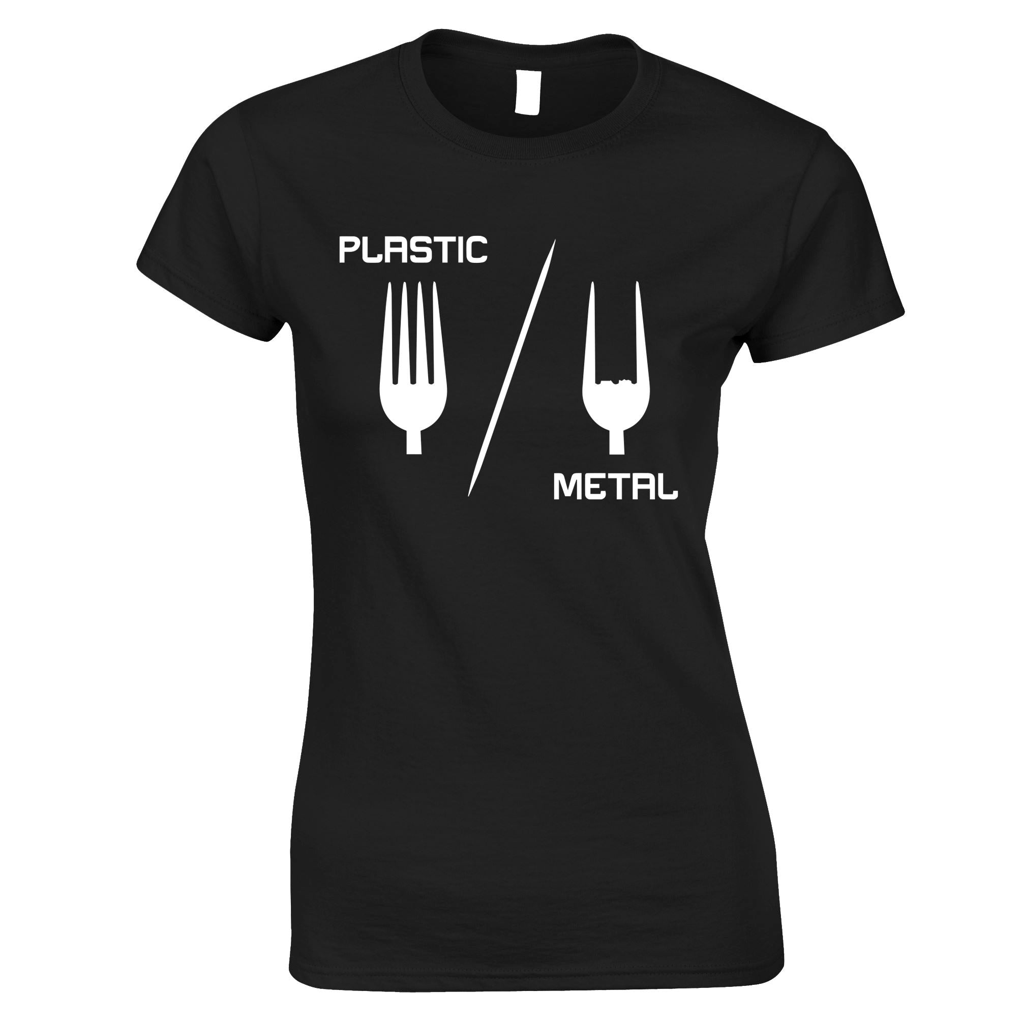 Plastic and Metal Fork Womens T Shirt