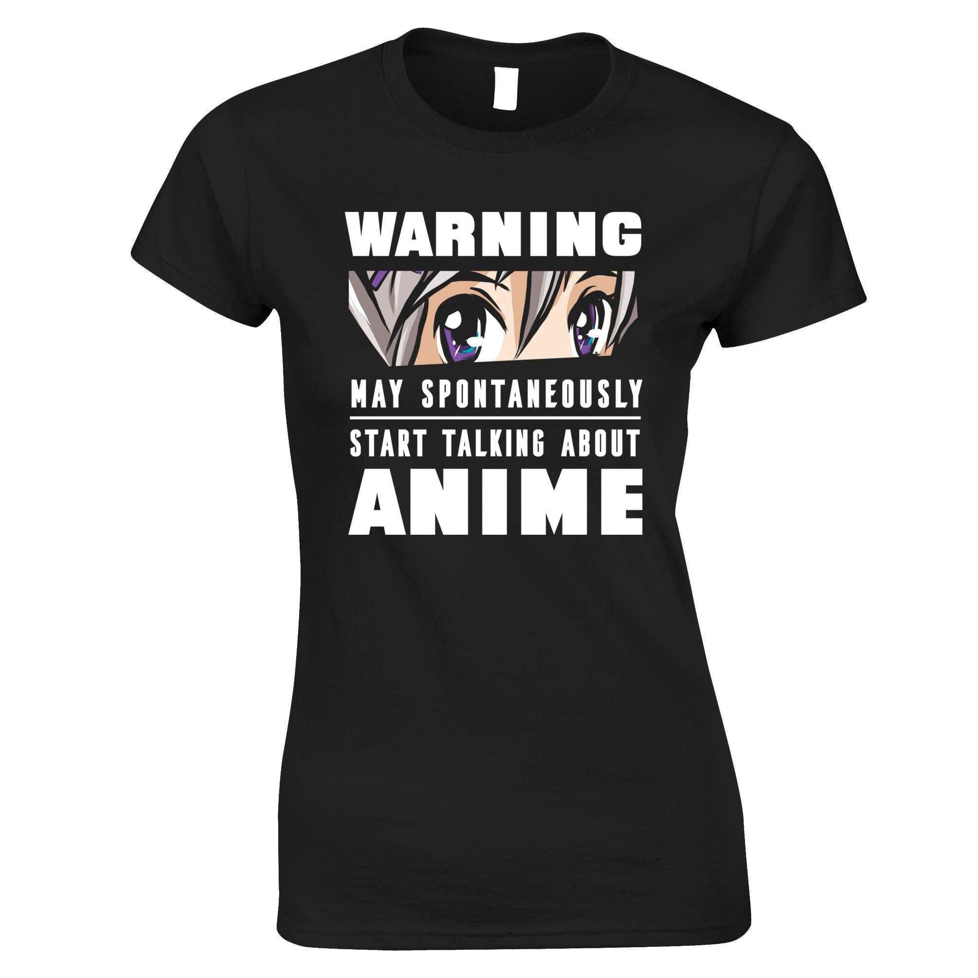 Warning May Talk About Anime Womens T Shirt