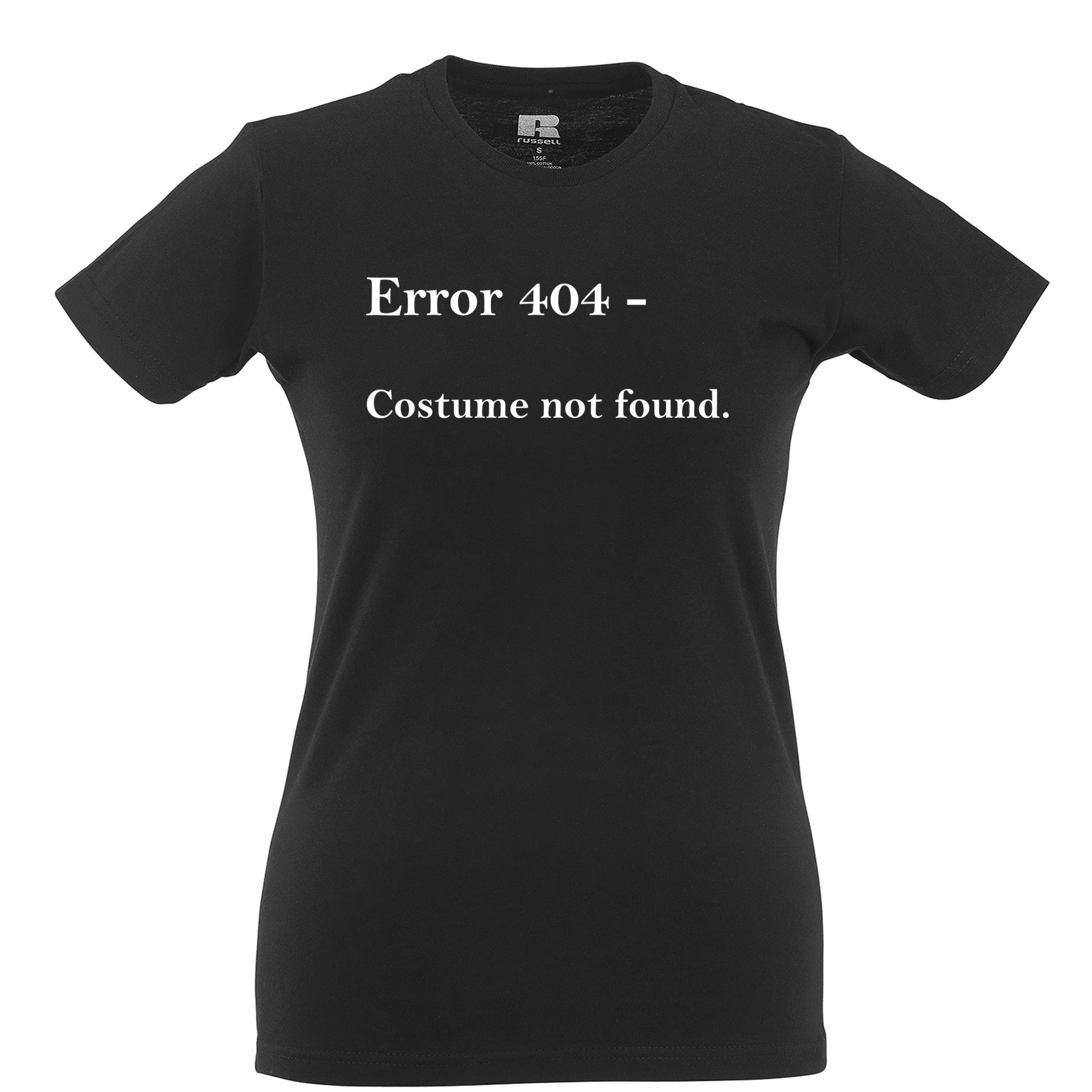 Nerdy Halloween Womens T Shirt Error 404, Costume Not Found