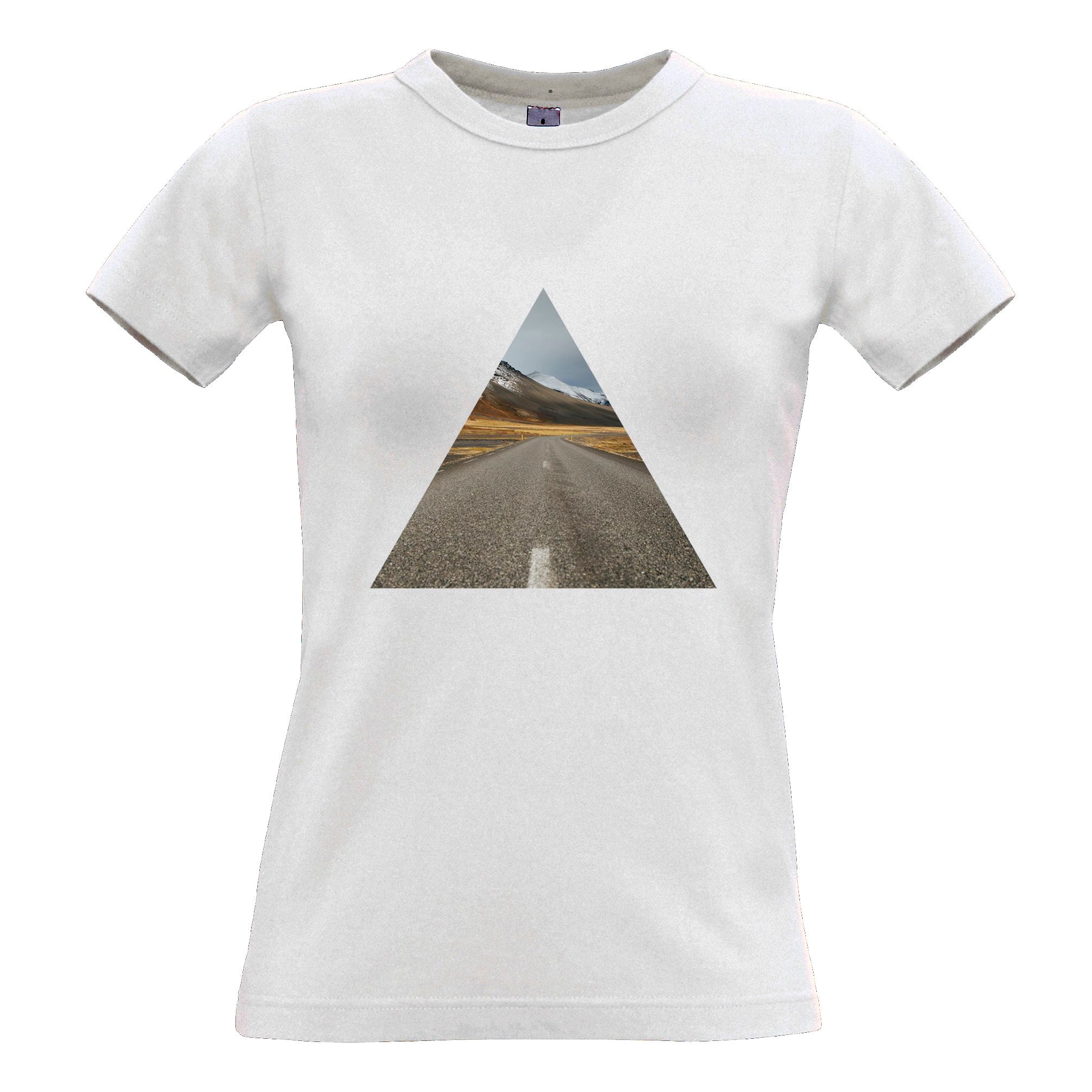 Photographic Art Womens T Shirt Geometric Triangle Road