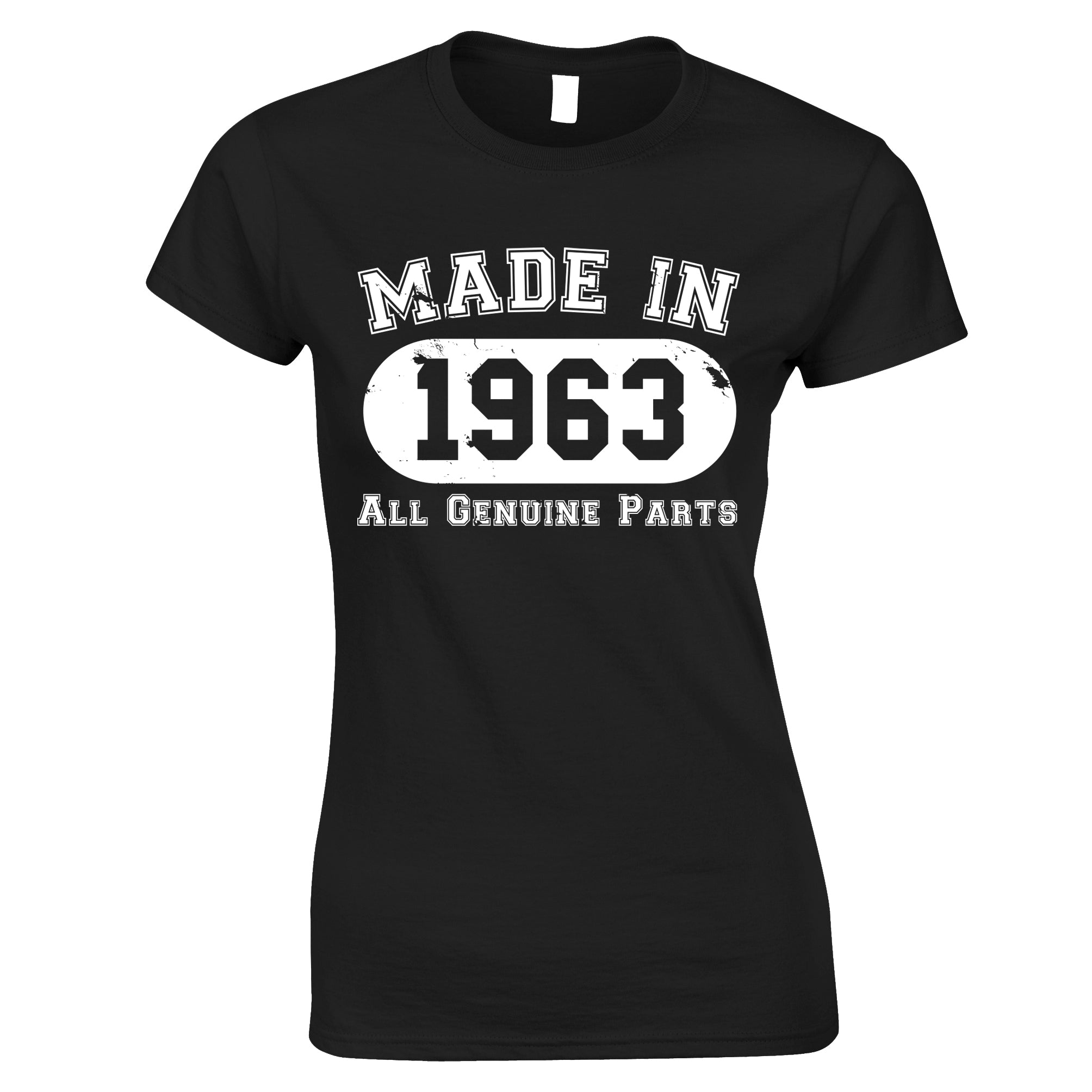 60th Birthday Womens T Shirt Made in 1963 - All Genuine Parts
