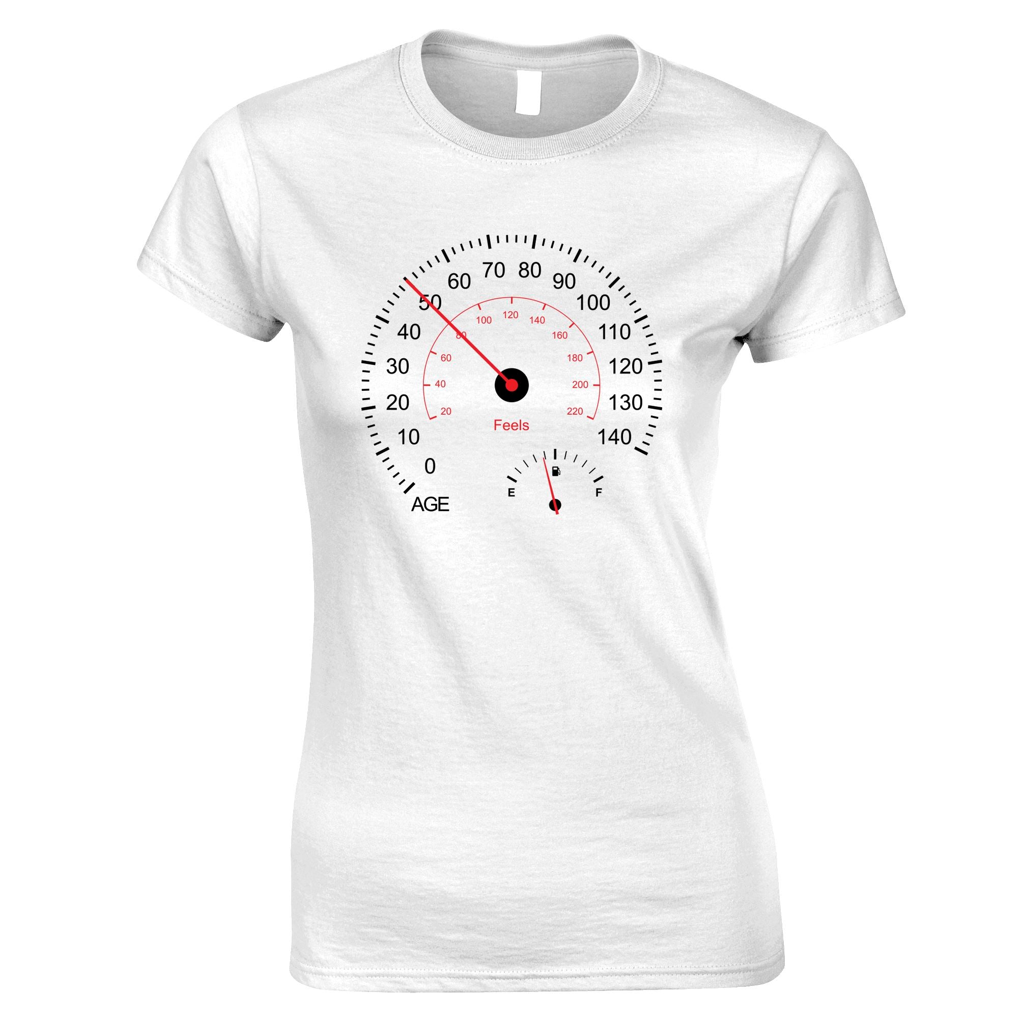 50th Birthday Womens T Shirt Car Speedometer (1973)