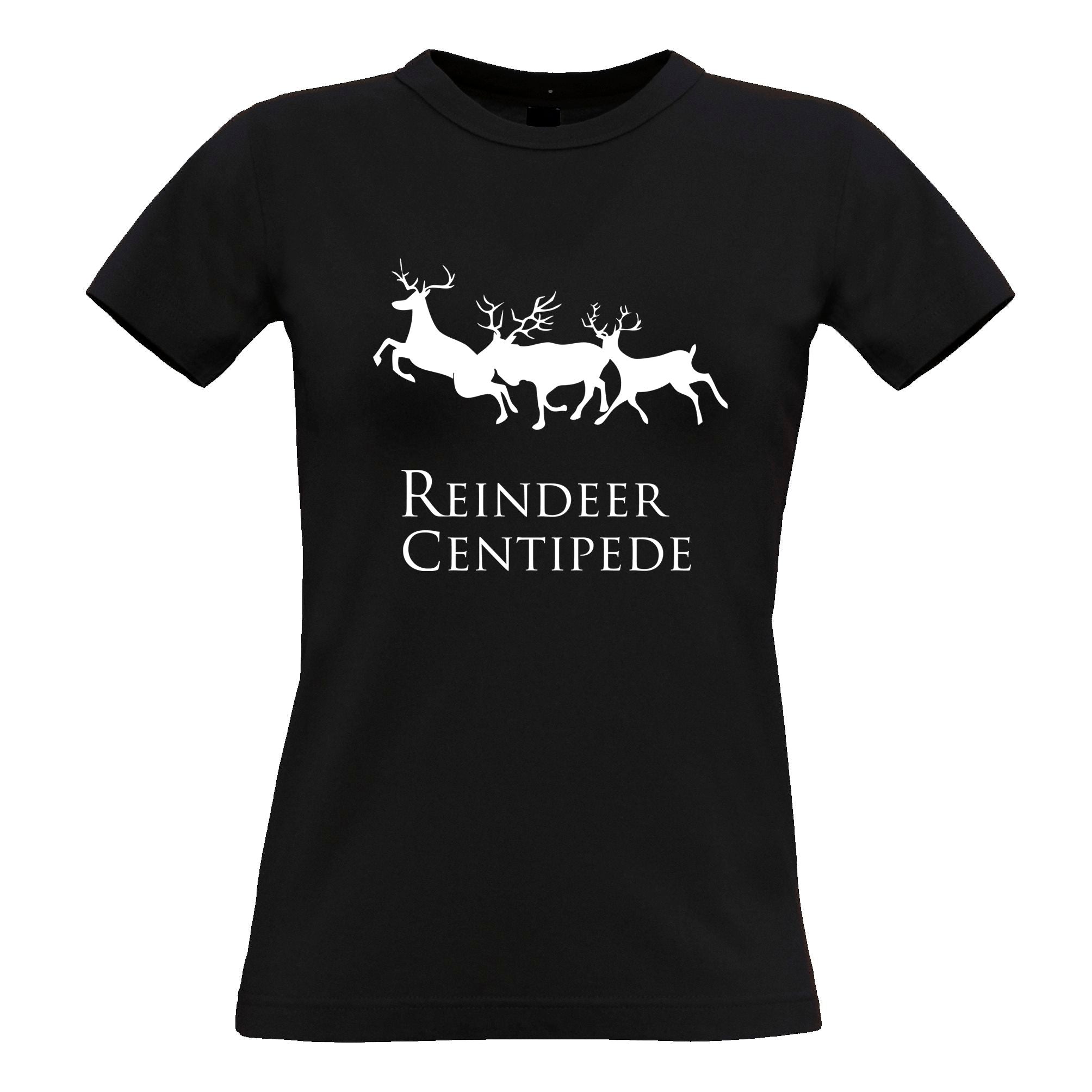 Reindeer Centipede Christmas Womens T Shirt