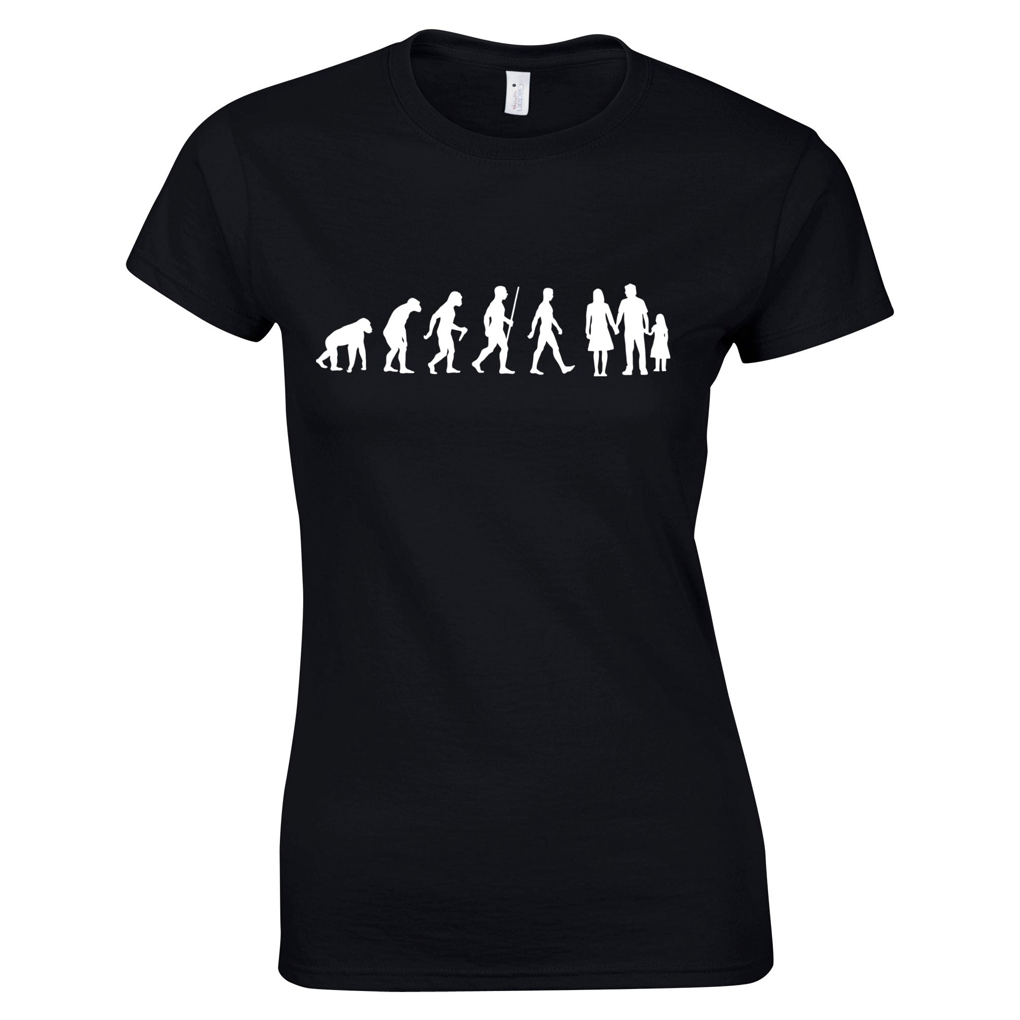 Parenthood Womens T Shirt Evolution Of A Family Two Girls