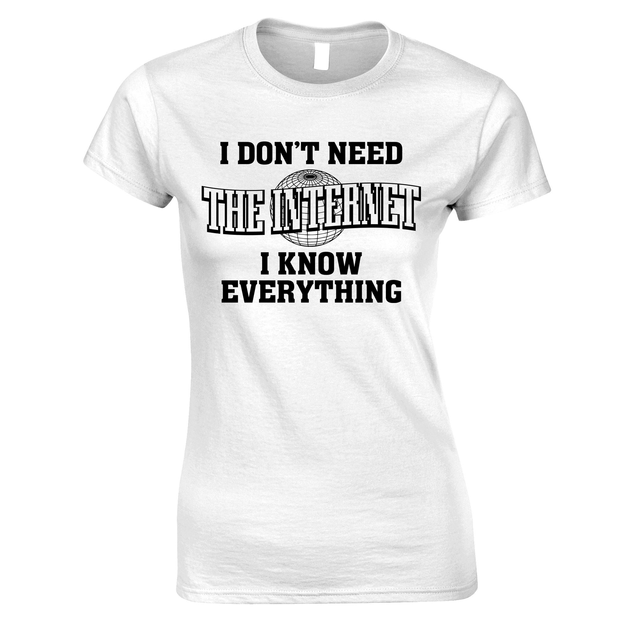 Don't Need The Internet Womens T Shirt I Know Everything