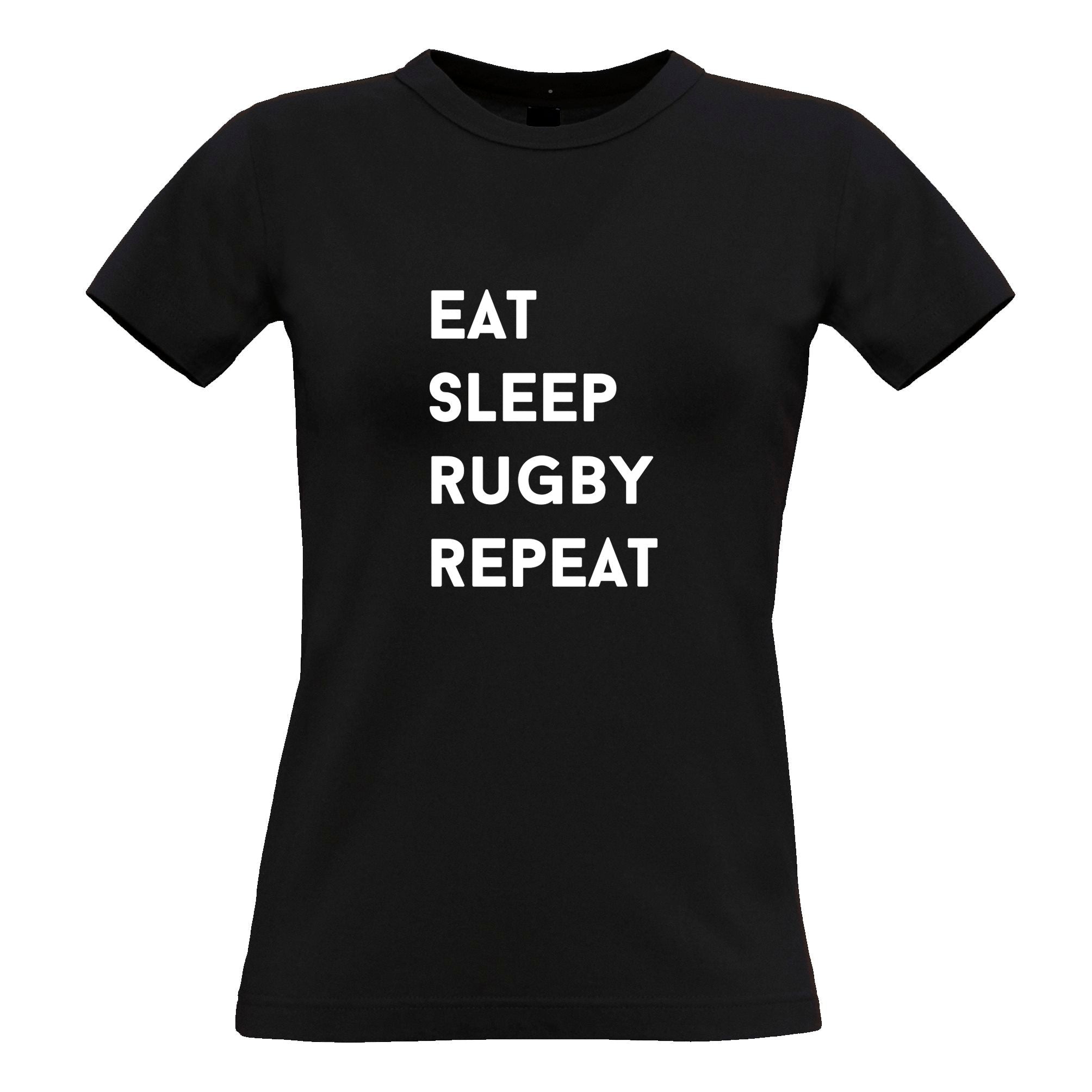 Eat, Sleep, Rugby, Repeat Womens T Shirt