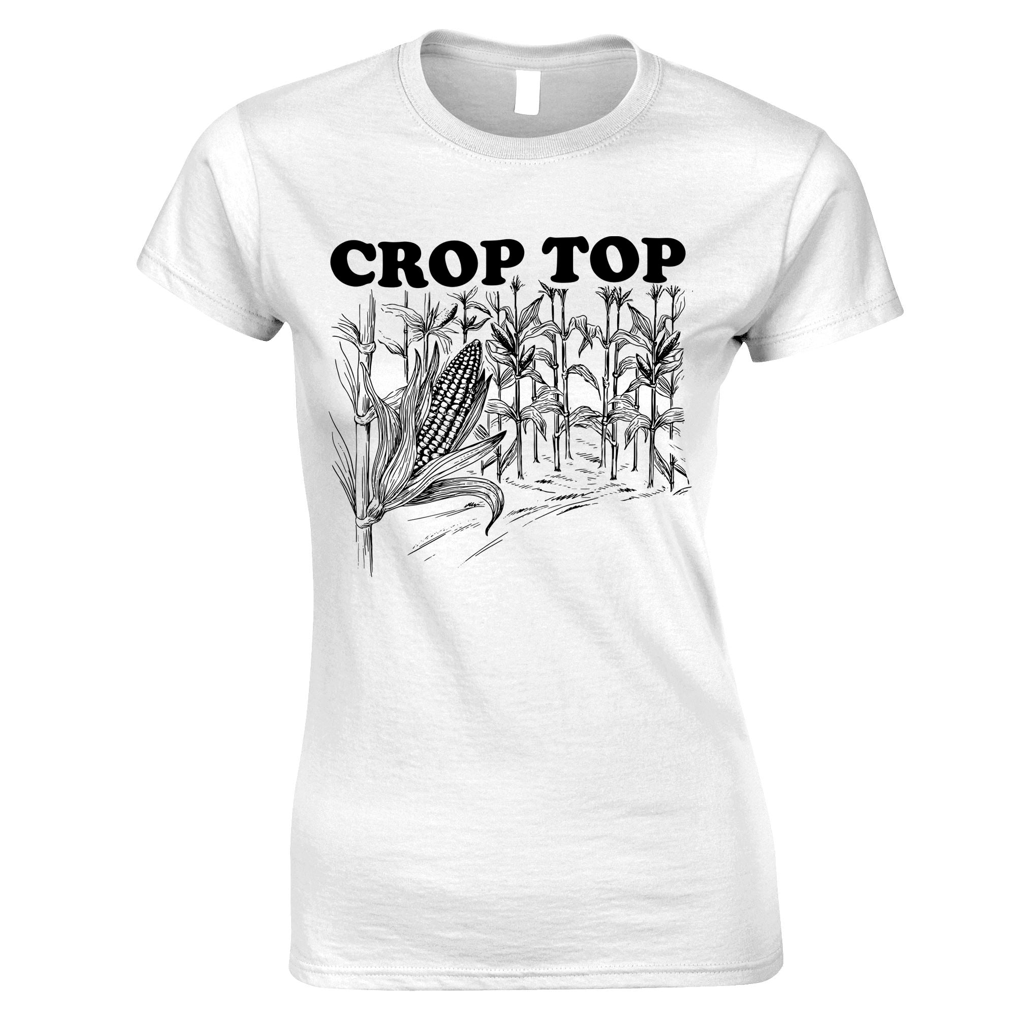 Crop Top Pun Womens T Shirt