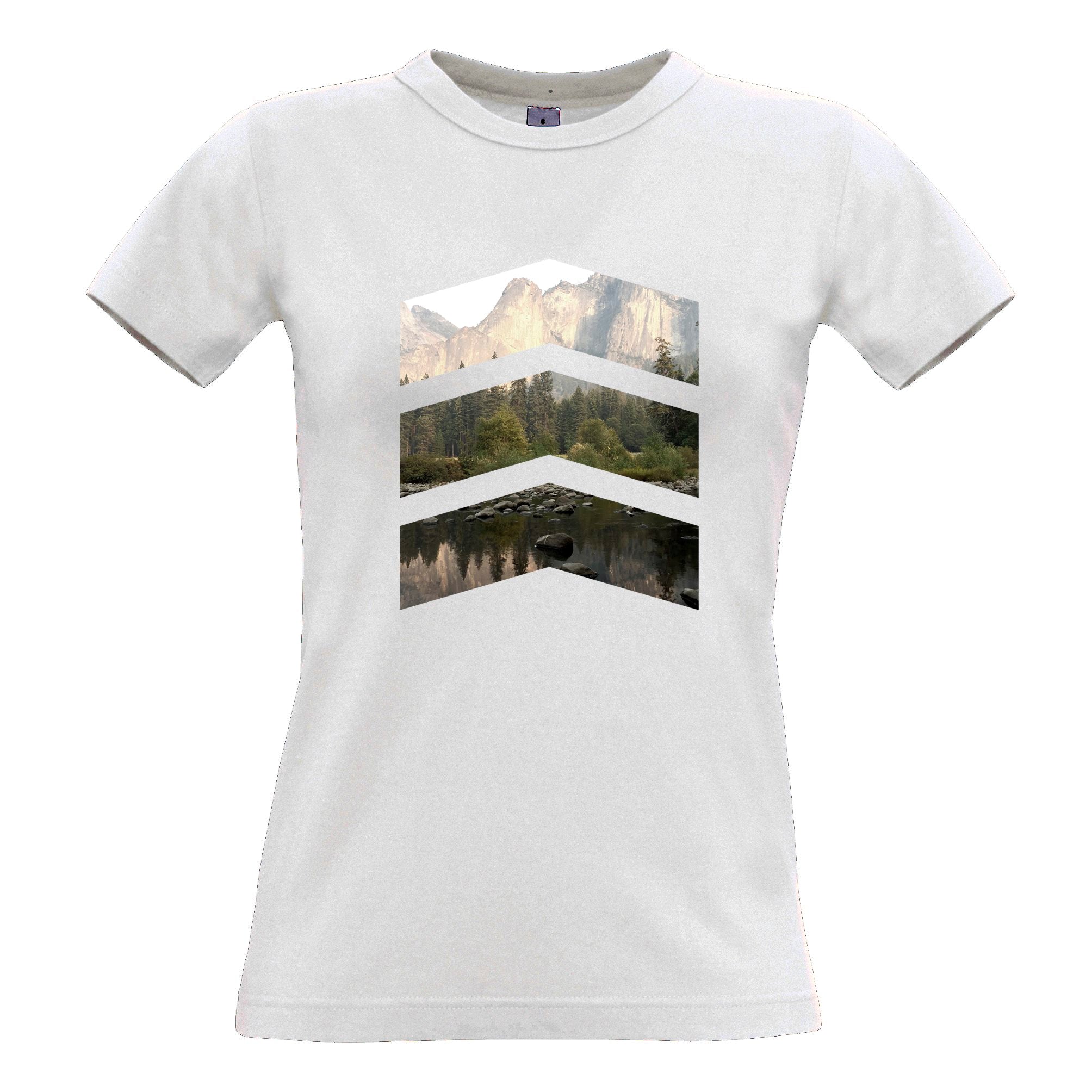 Mountain Landscape Chevrons Womens T Shirt