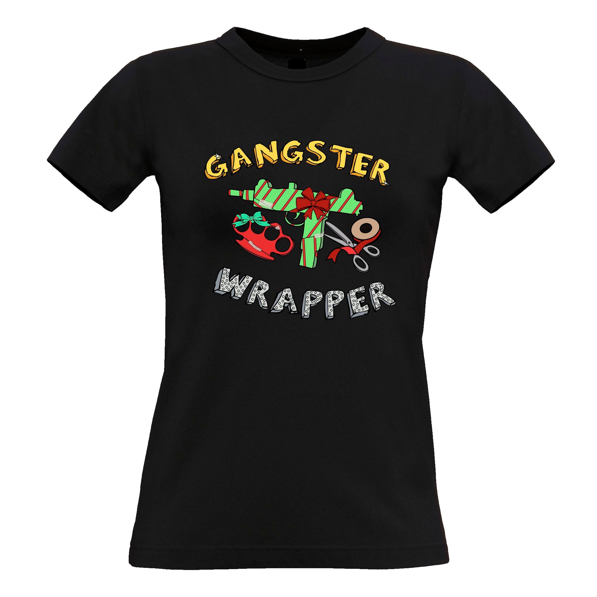 Gangster Wrapper Christmas Womens T Shirt